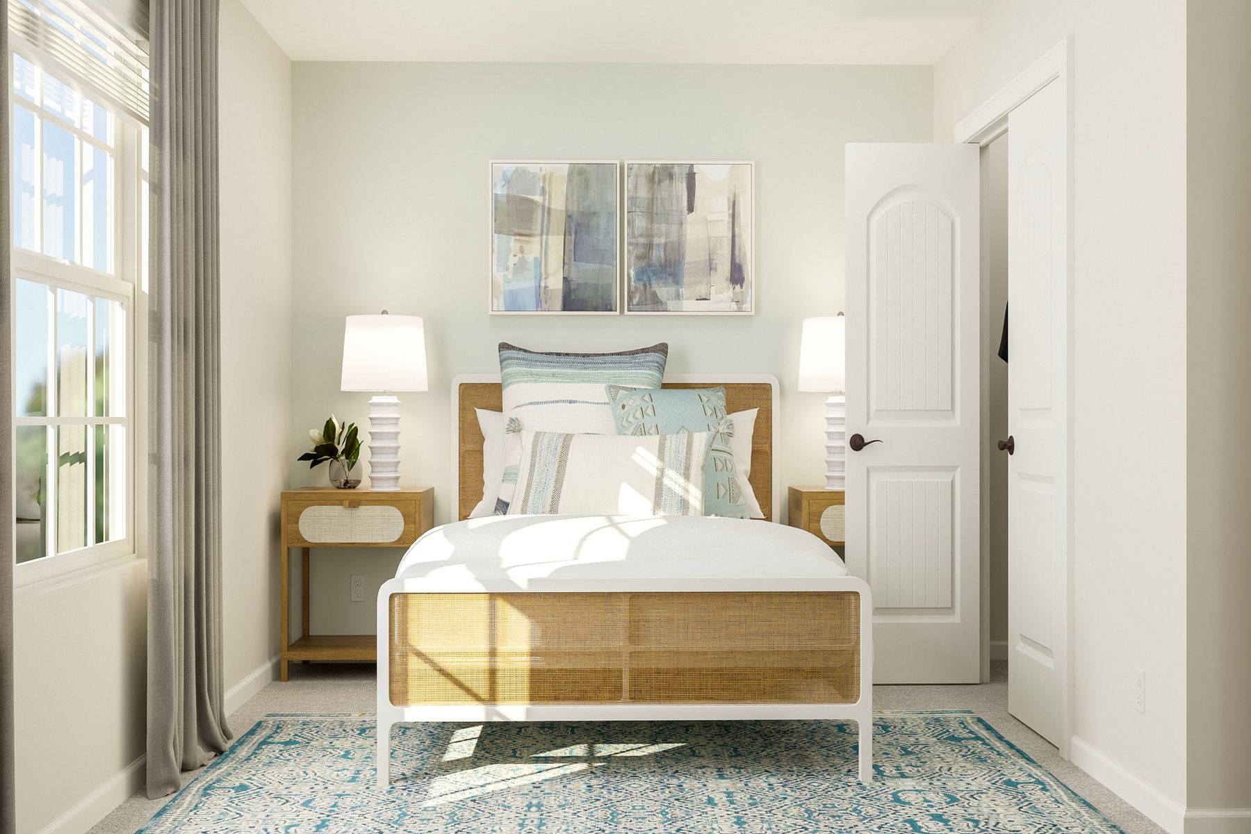 Each room has its own closet