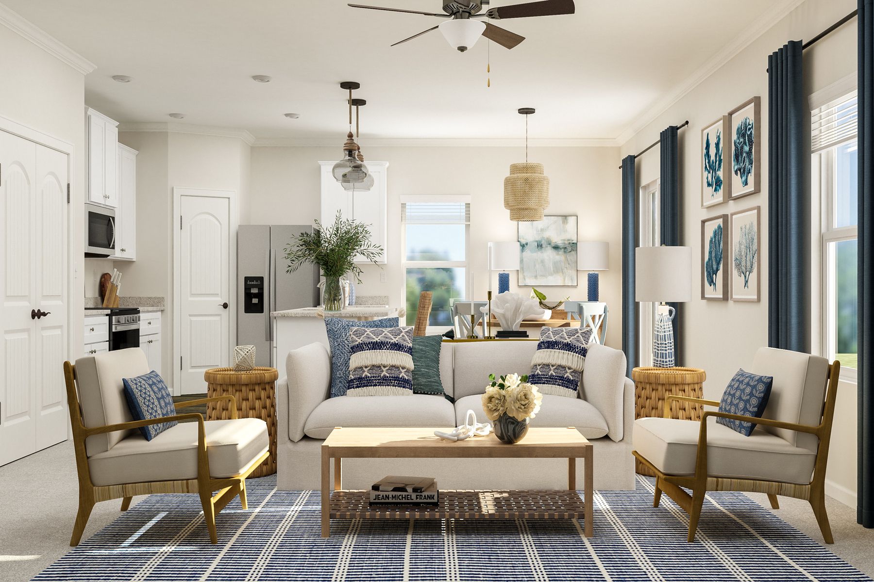 Master bathroom has a glass-enclosed shower