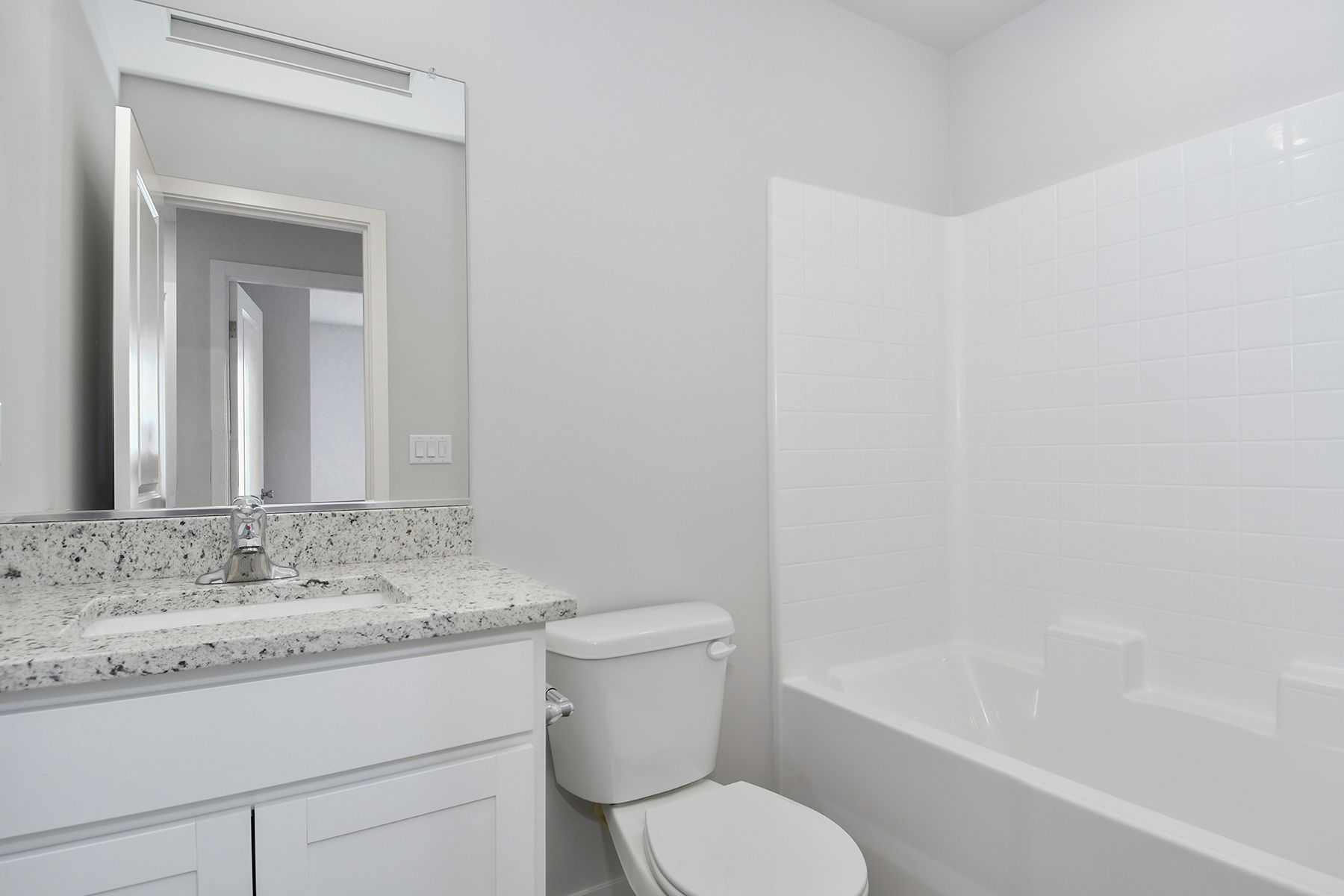 The secondary bathroom has the tub/shower combo.