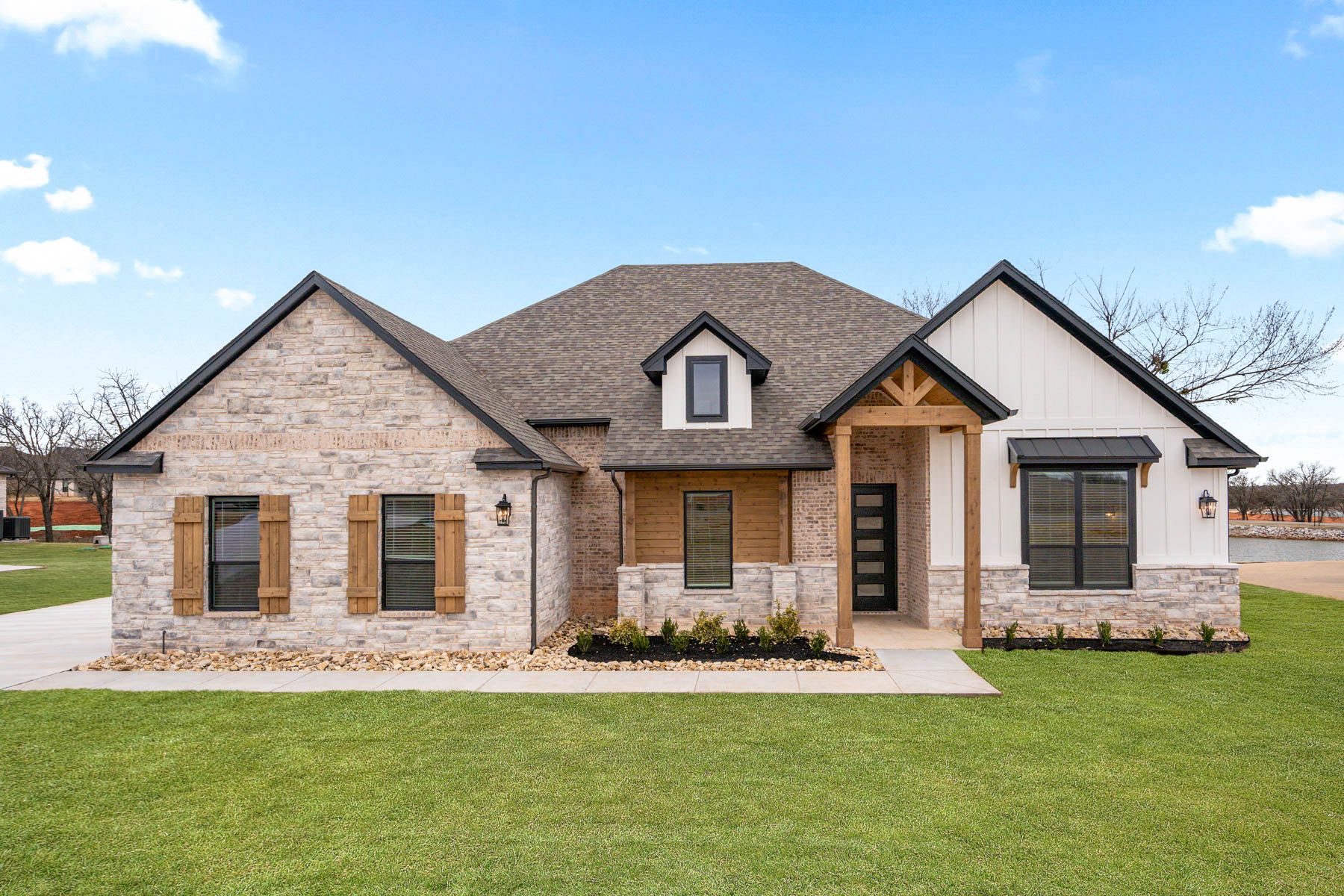 The Hefner is a beautiful one-story, brick home.