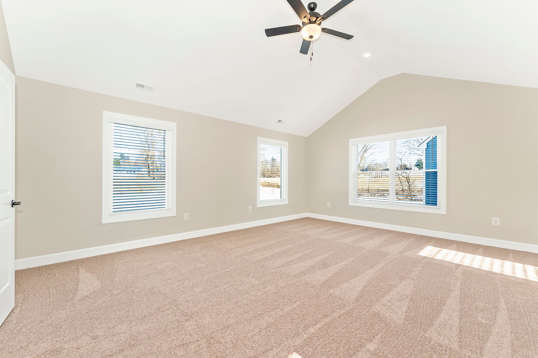 The master bedroom has plenty of size for your king-sized furniture