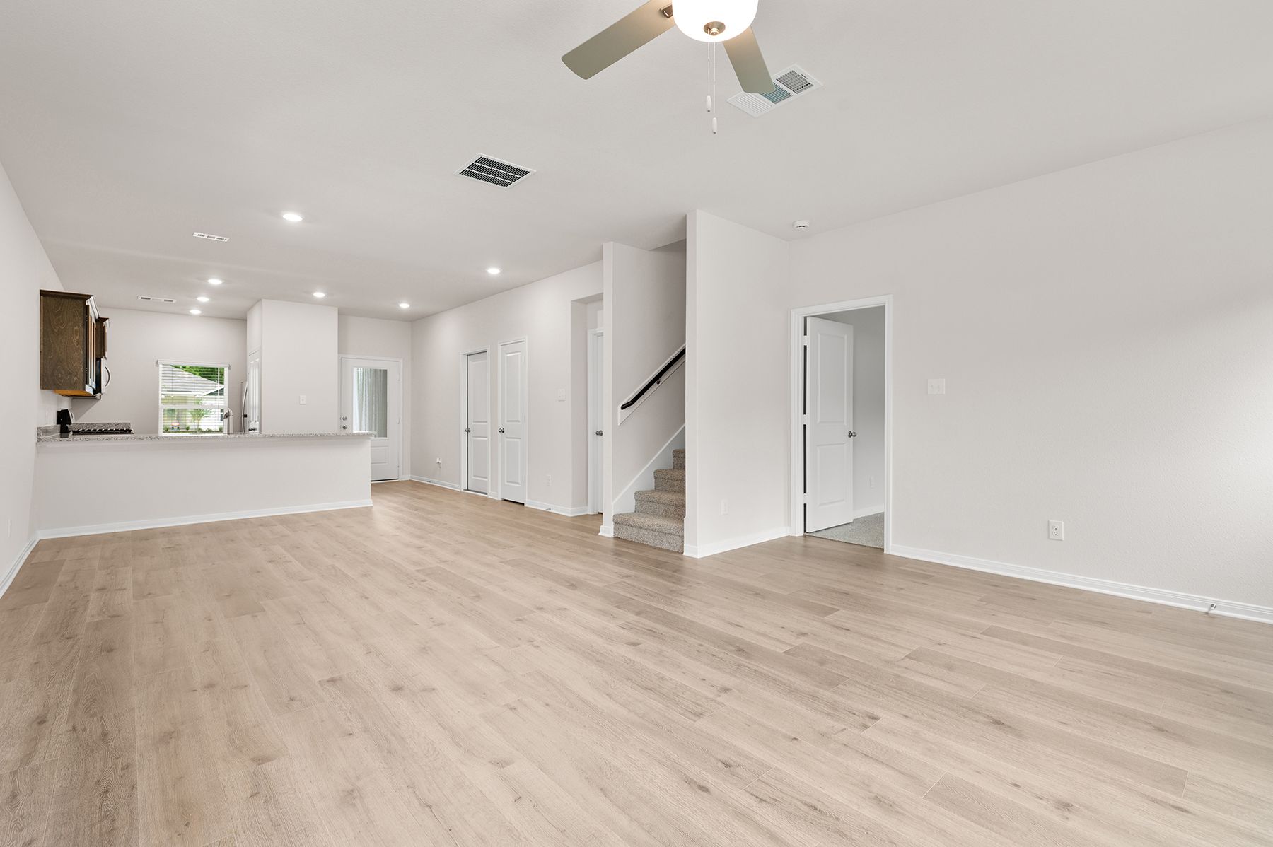 The first floor of the Driftwood has a wonderful, open-concept layout.