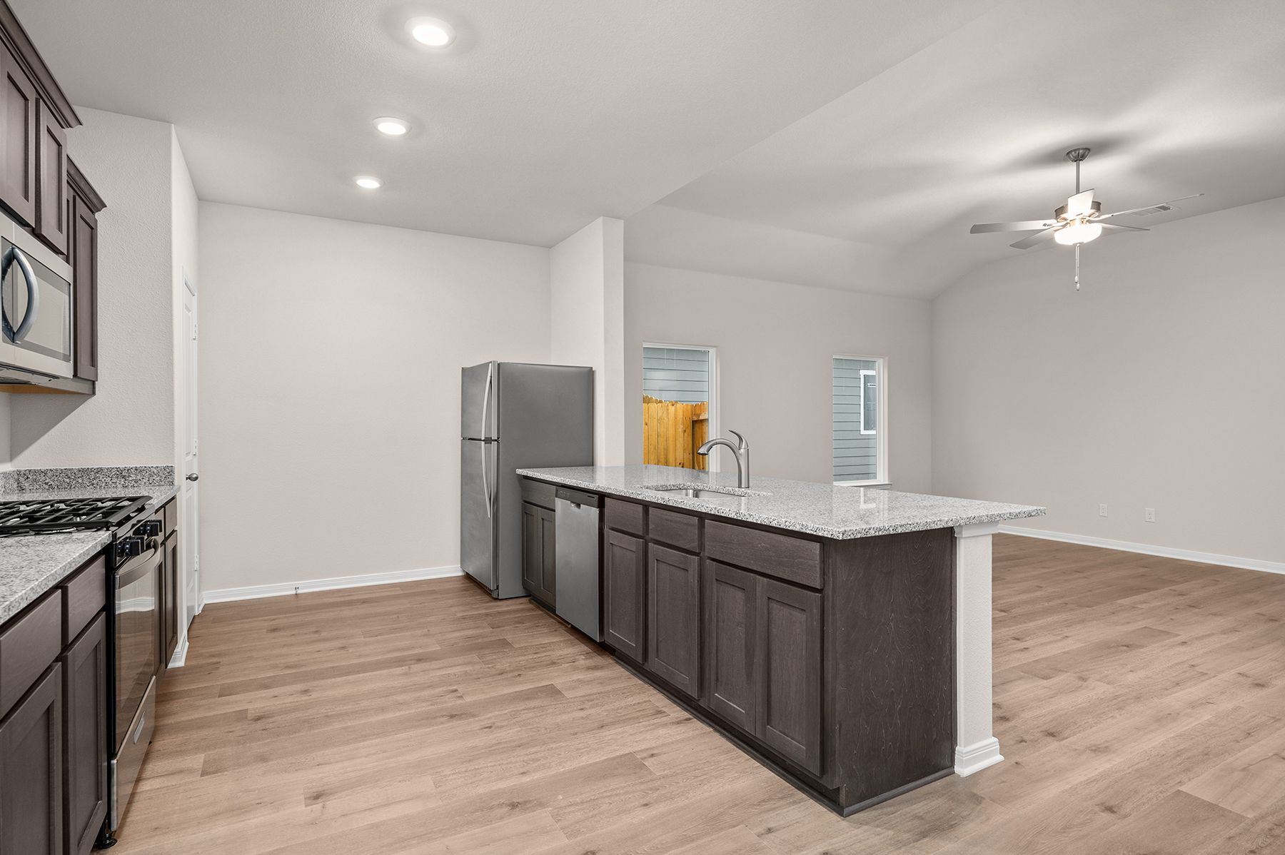 The kitchen of the Reed has energy-efficient appliances.