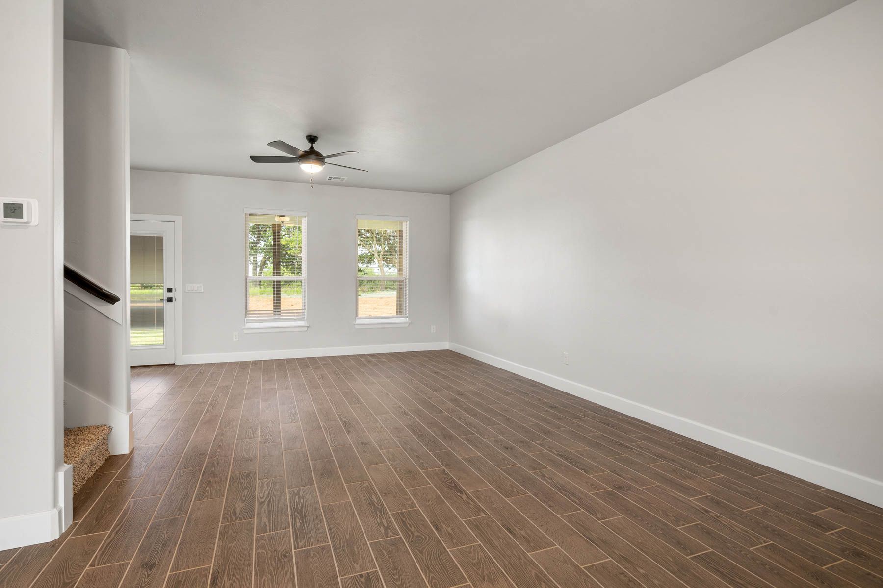 The first floor of the Woods has large windows let in great, natural light.