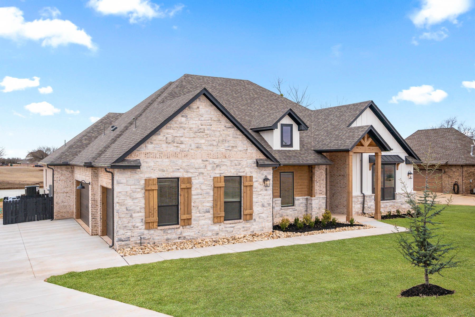 The Hefner is a beautiful one-story, brick home.