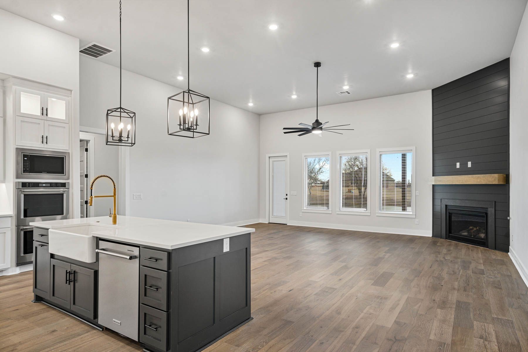 The open layout connects the living spaces.