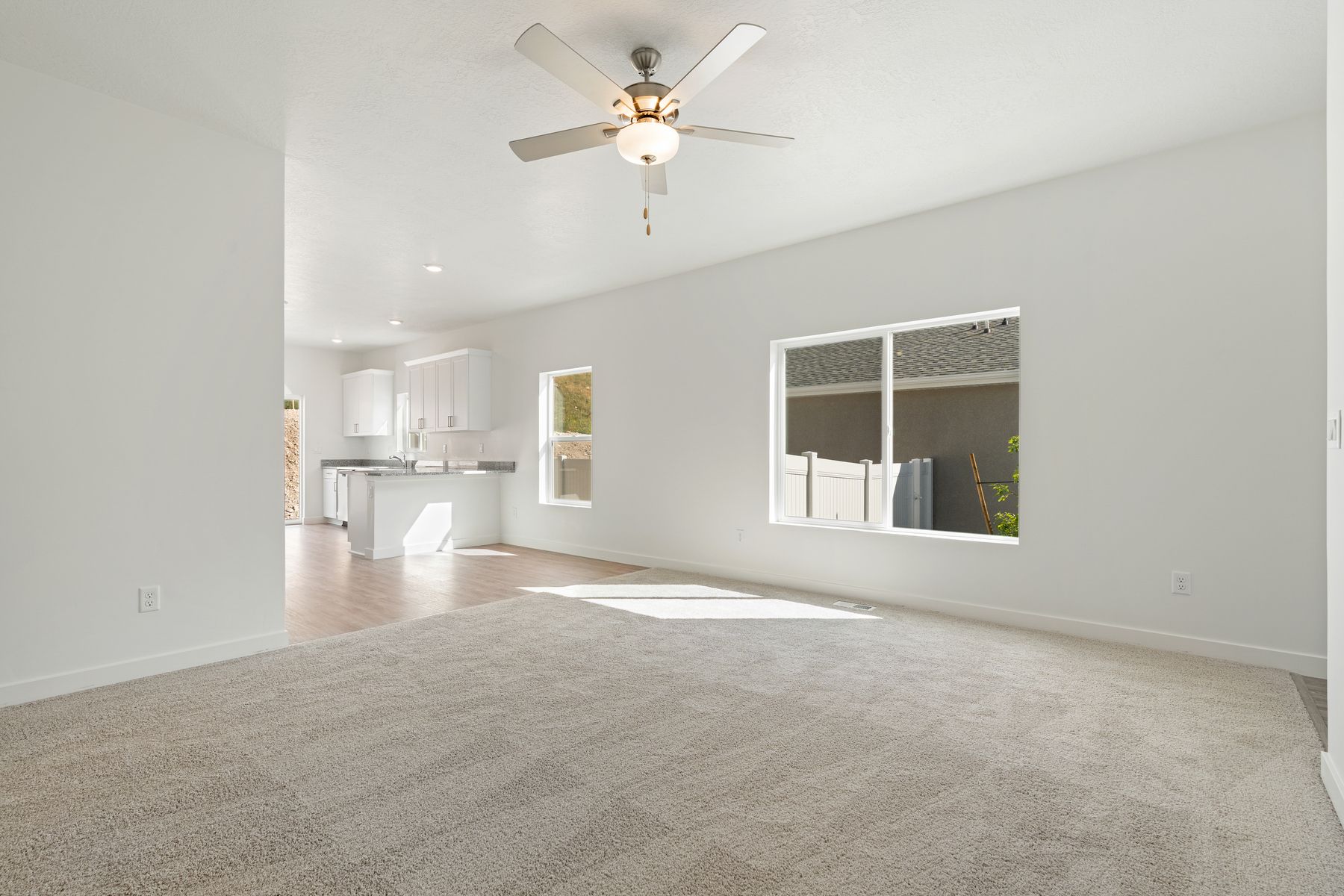 The family room is ready to be used to host watch parties, game nights, and more