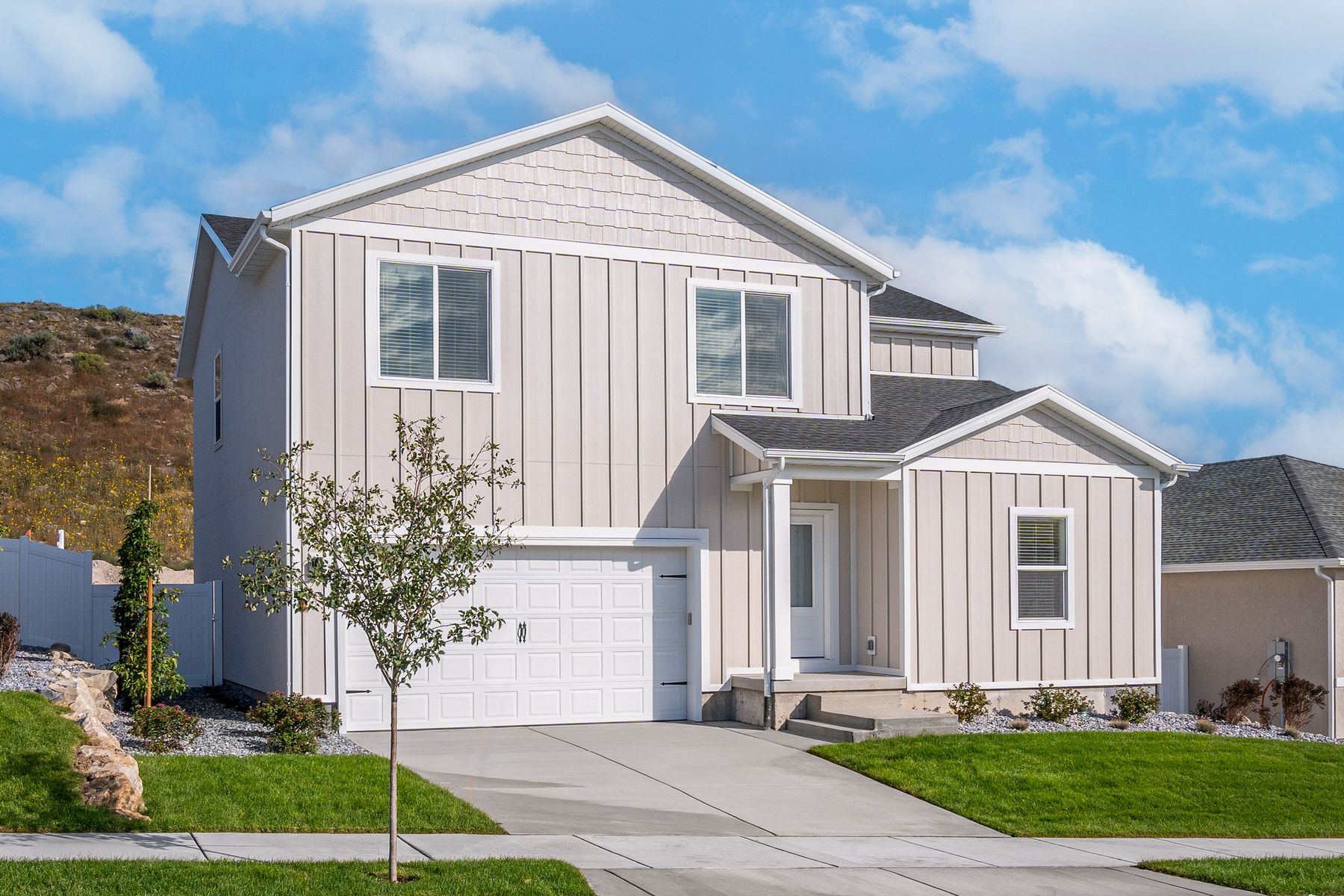 The Thurston has an attached, two-car garage.