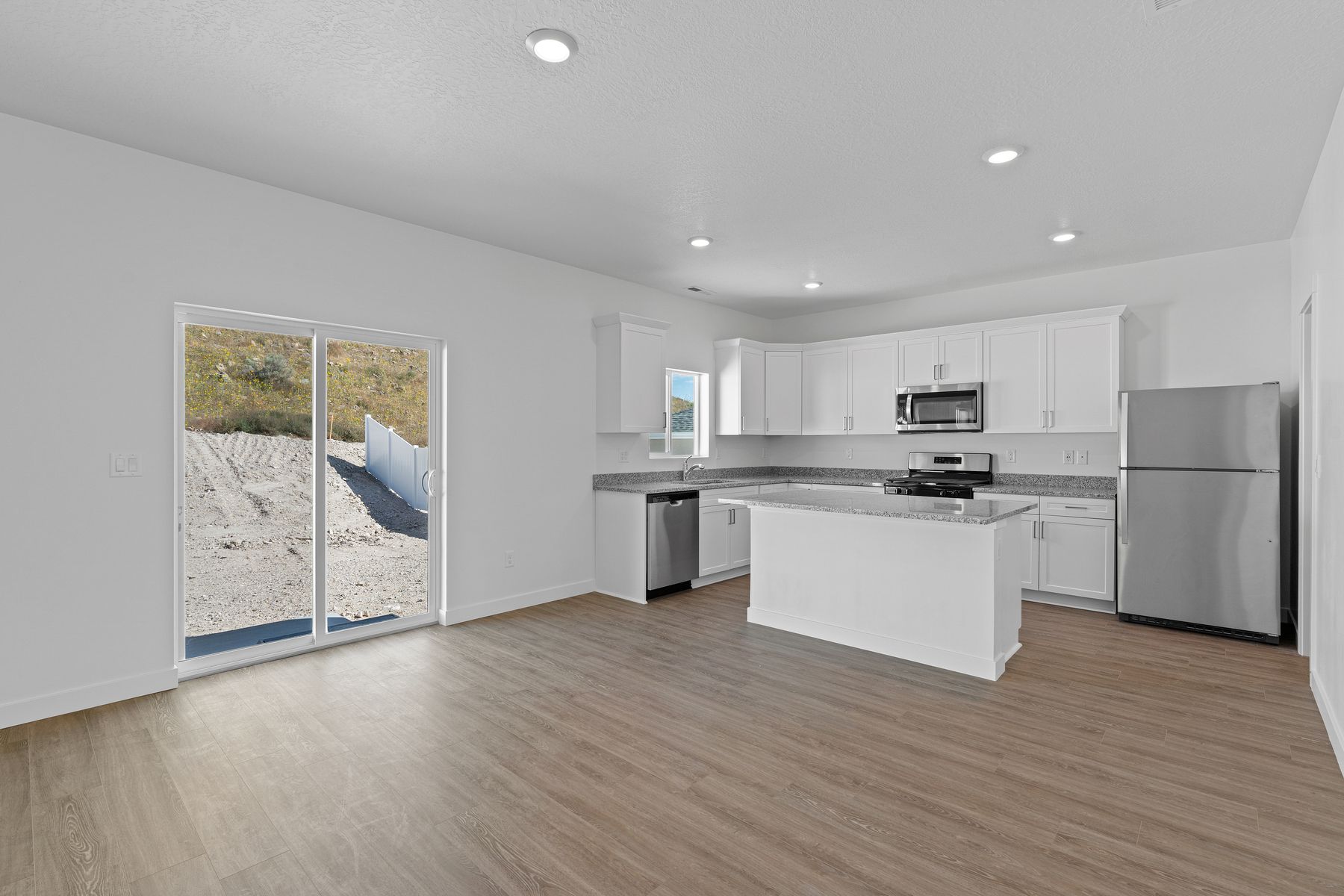 The dining room  sits right off of the kitchen.
