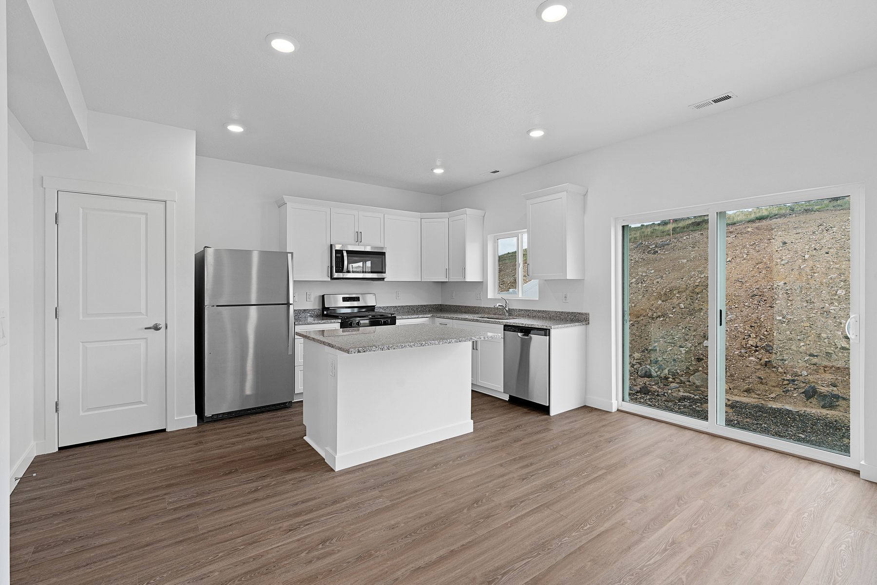 The kitchen has energy-efficient appliances.
