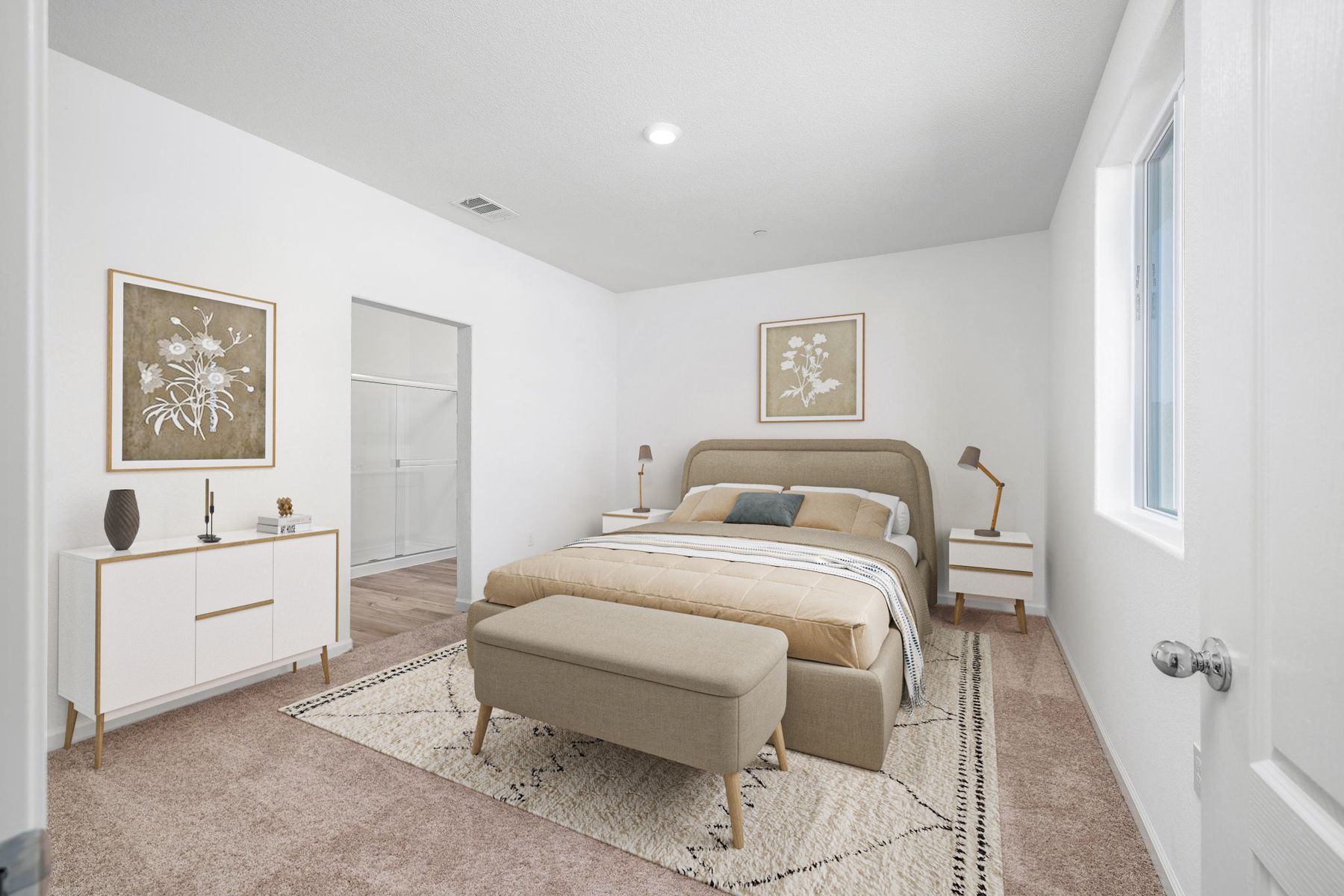 Relax and unwind at the end of the day in your master bedroom.\