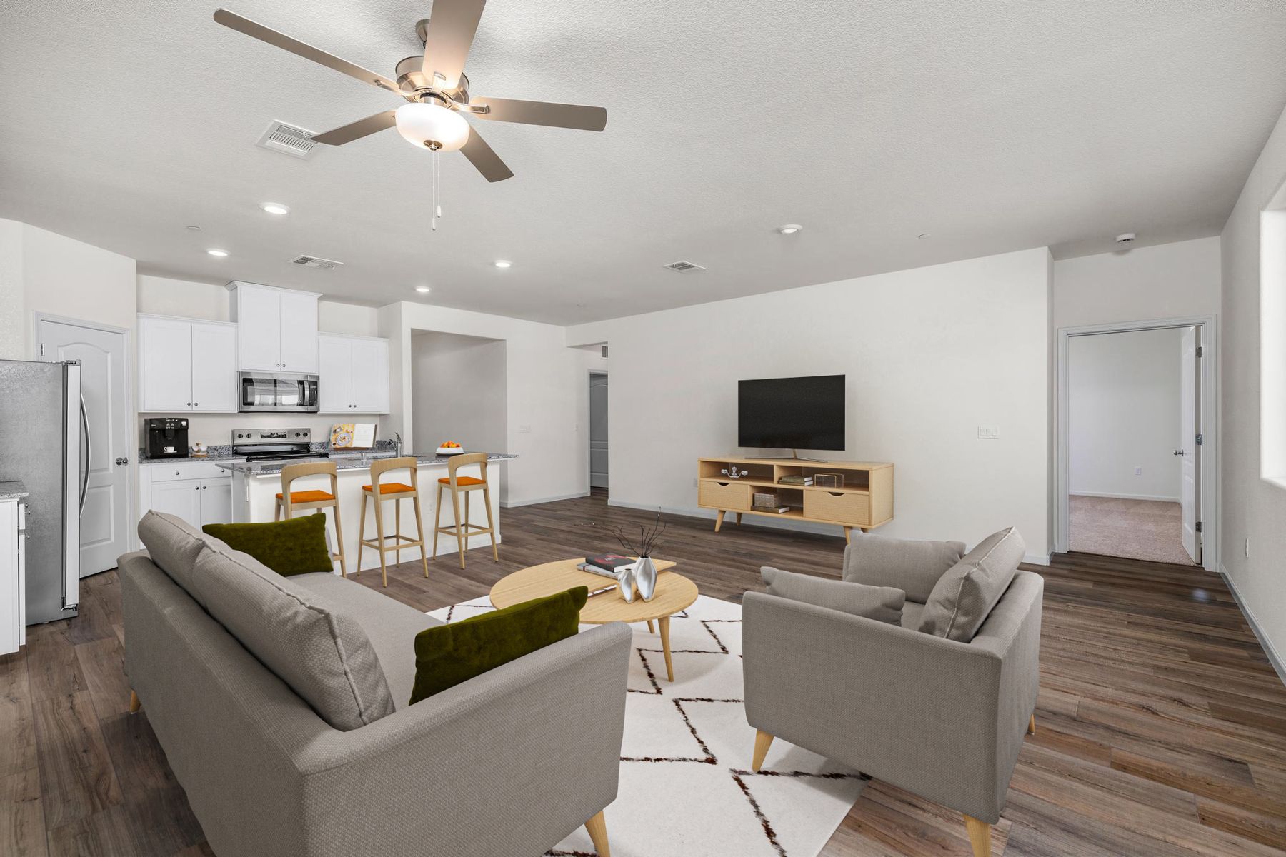 Our homes have large open layouts. 