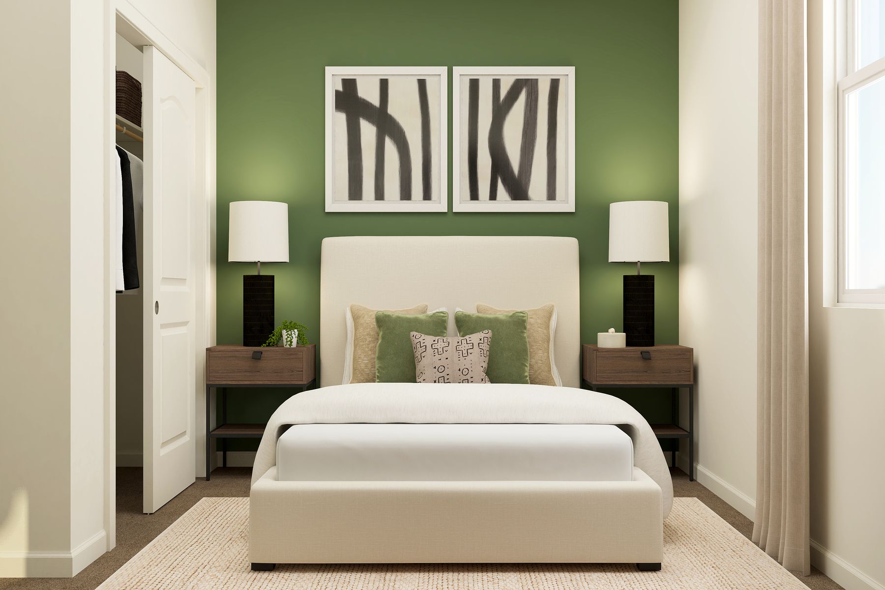 The secondary bedrooms have carpet.