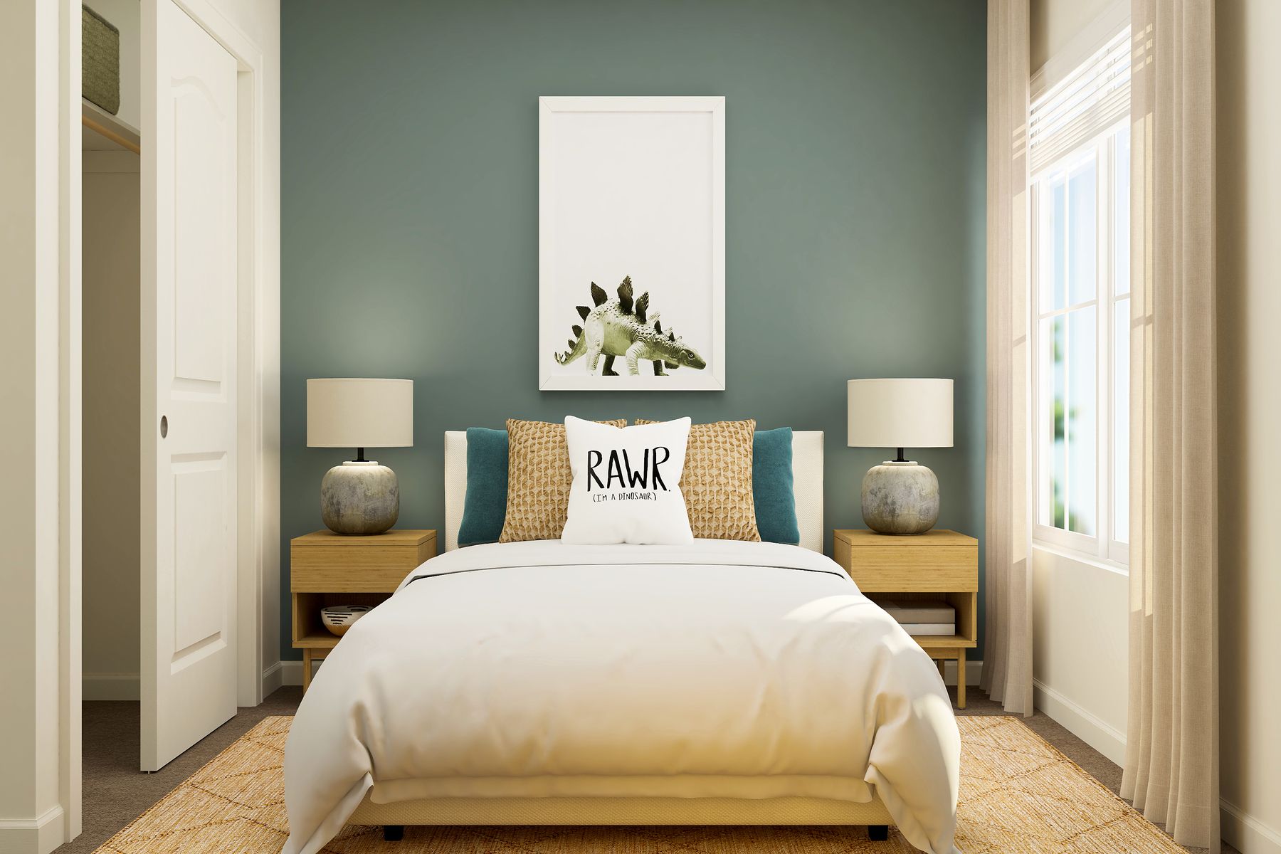The secondary bedrooms have carpet.