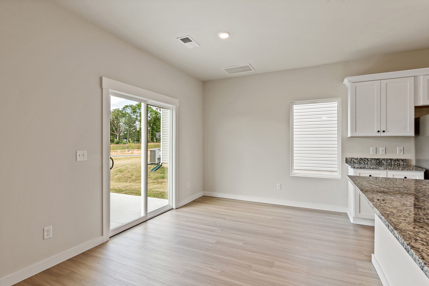 The kitchen has granite countertops