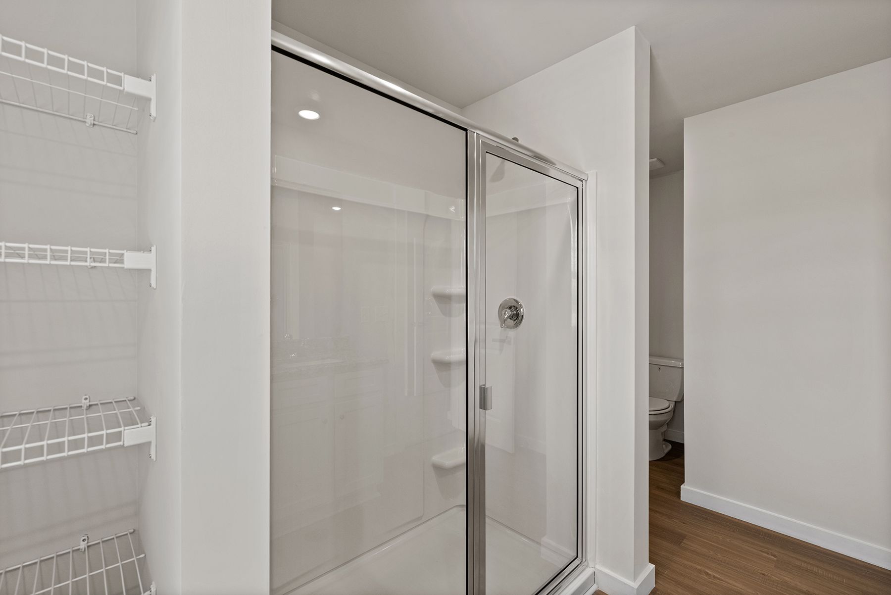 Glass-enclosed shower