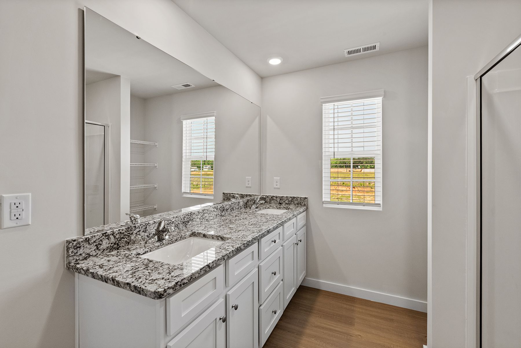 The kitchen has granite countertops