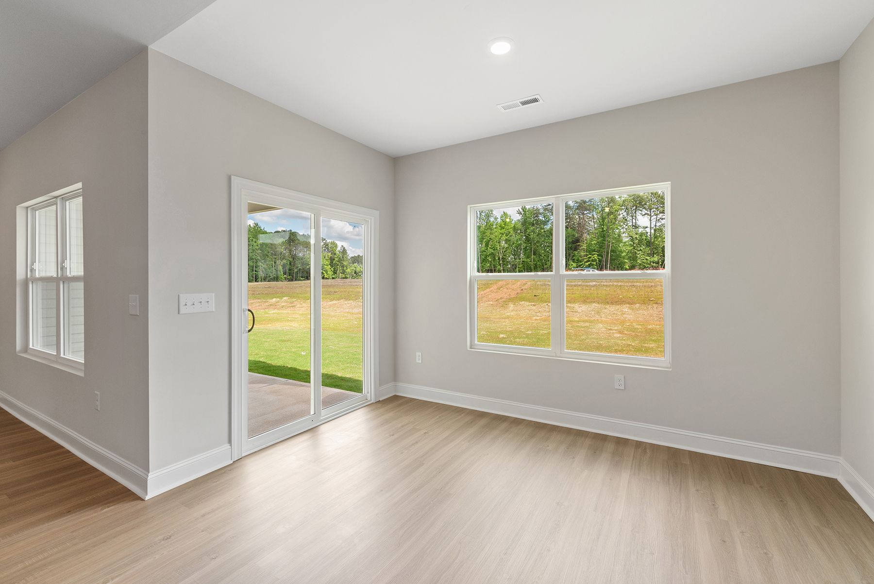The dining room connects to the kitchen