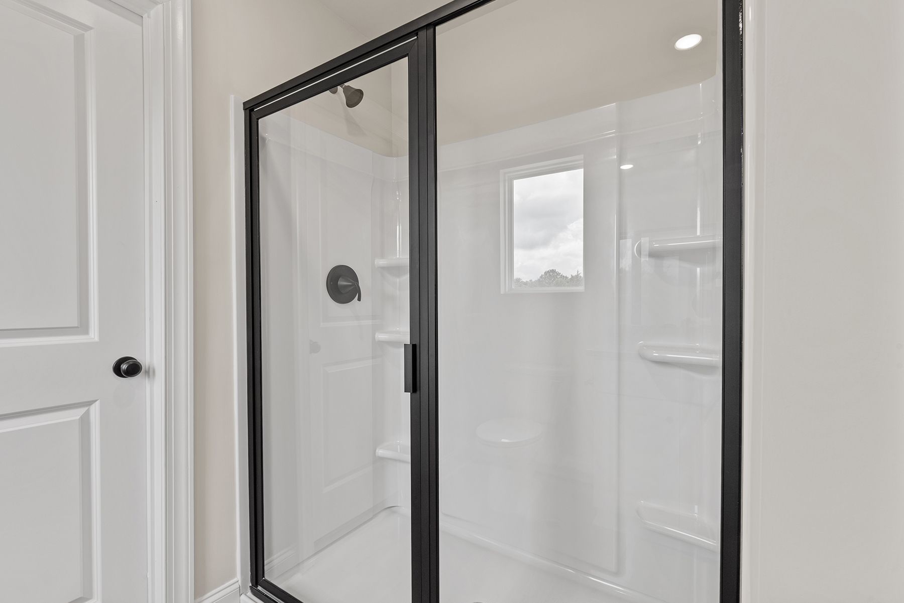 Glass-enclosed shower