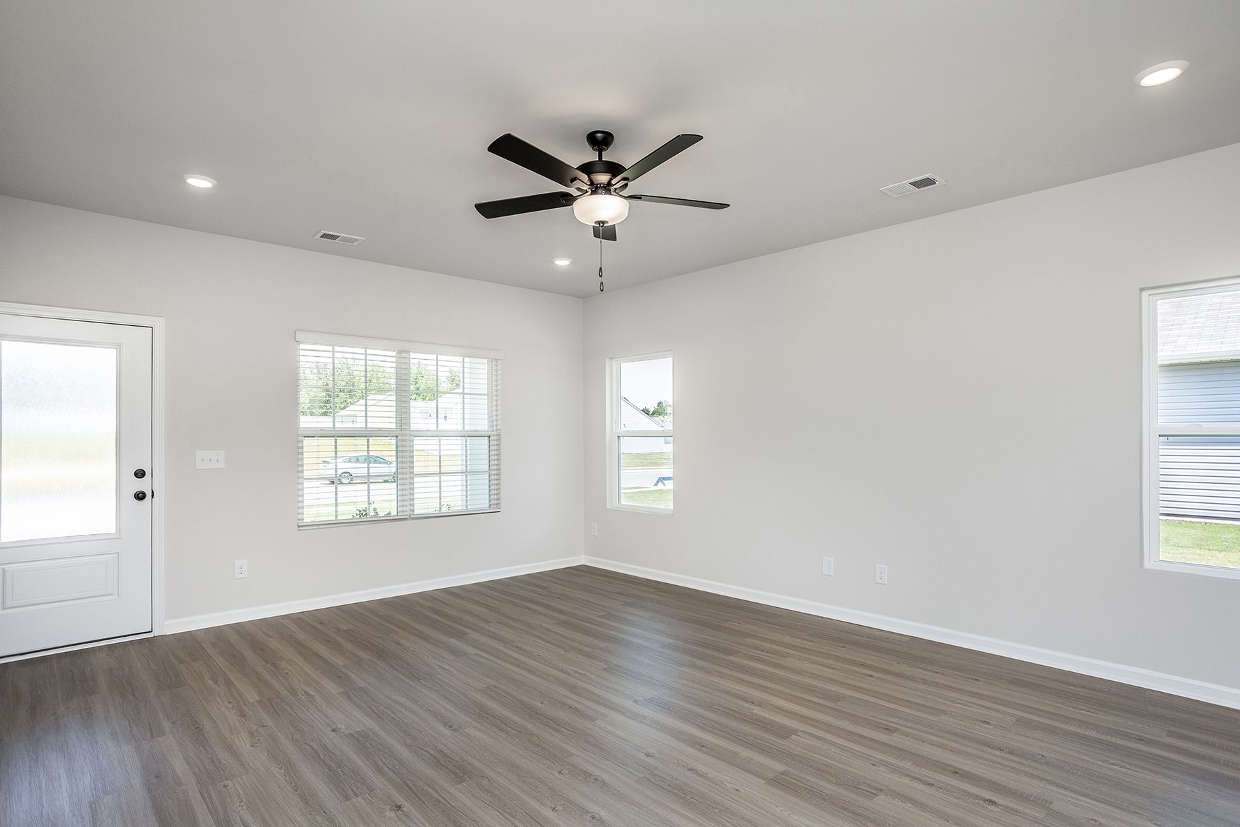 Windows let in lots of natural light in each room
