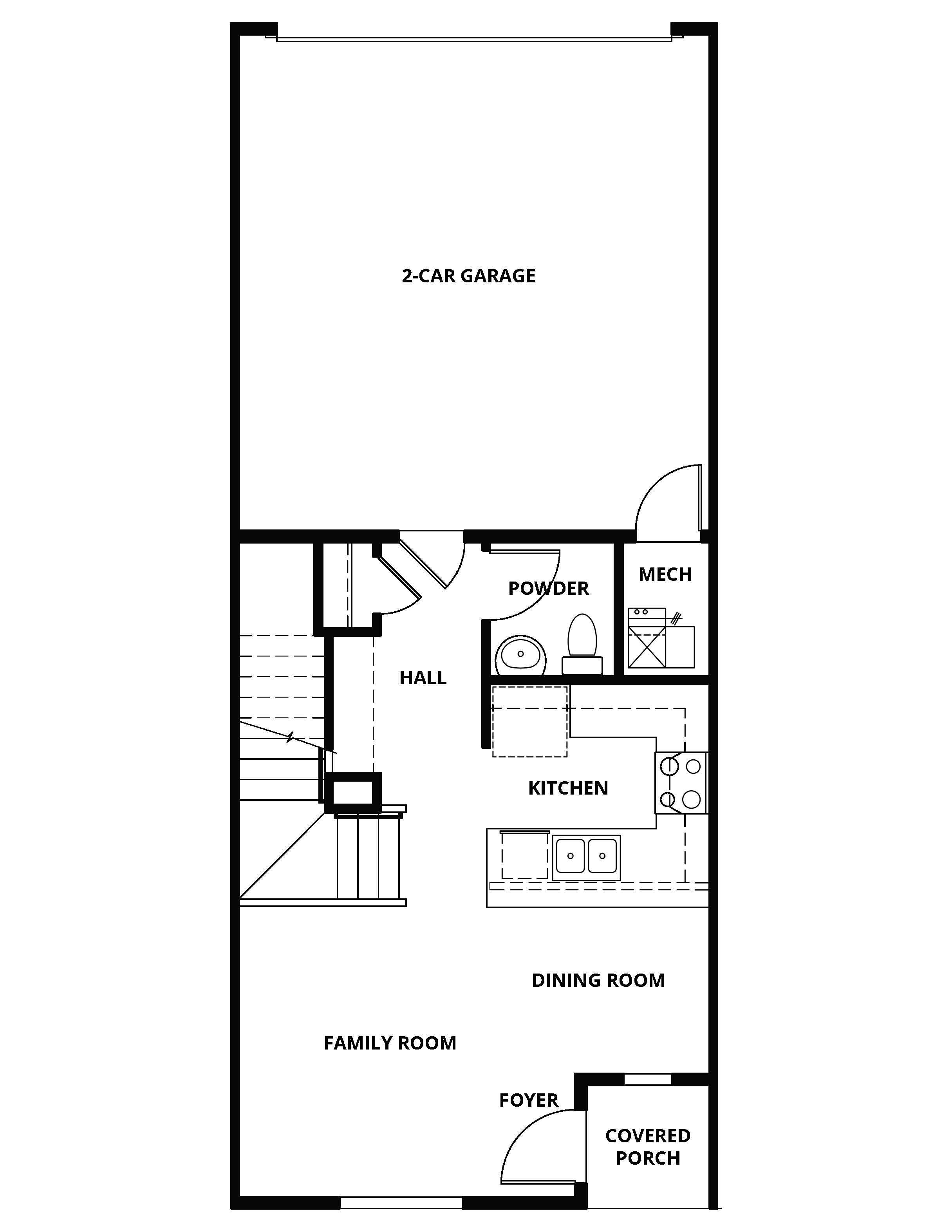 The first floor has the chef ready kitchen and spacious family room.