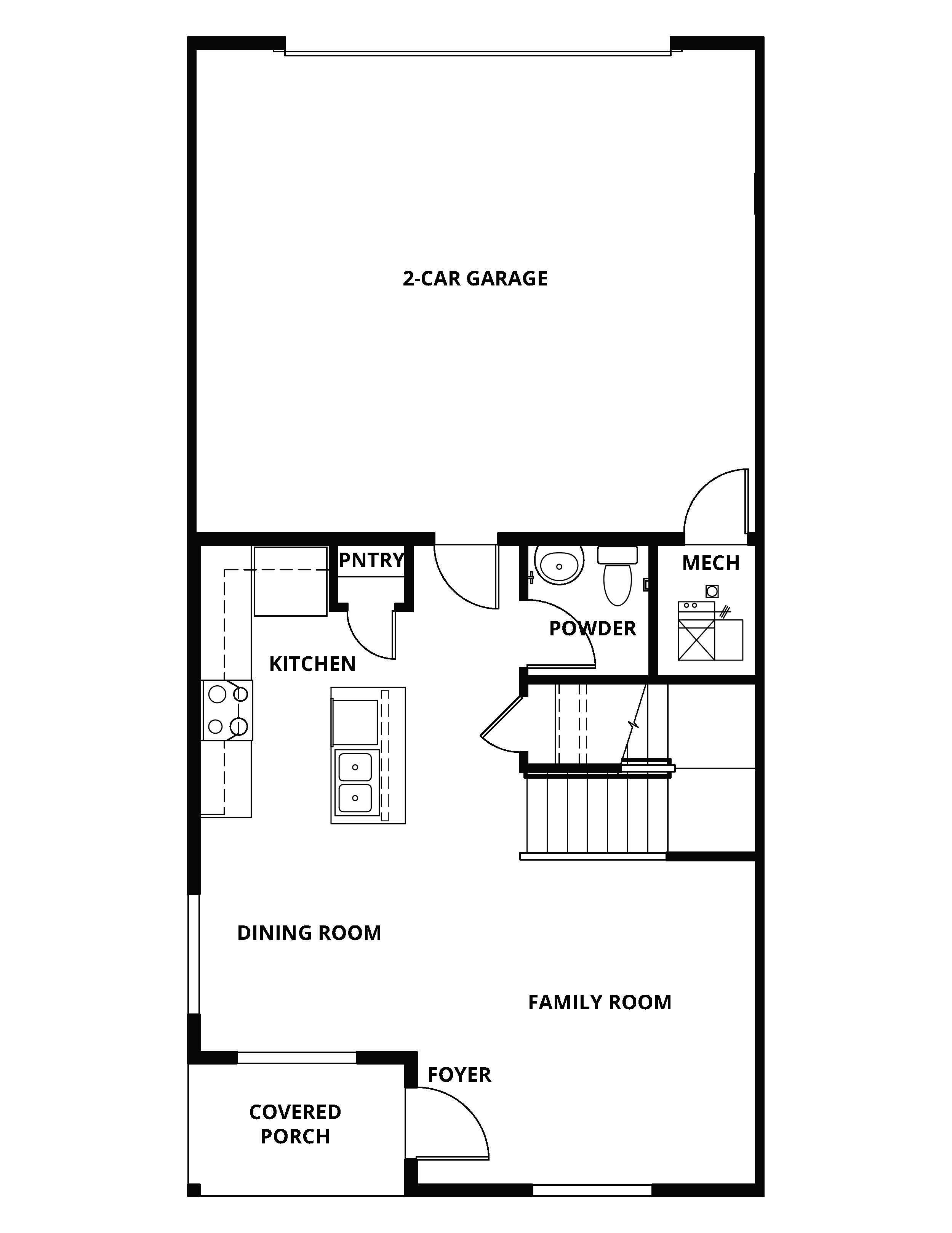 The first floor has the chef ready kitchen and spacious family room.