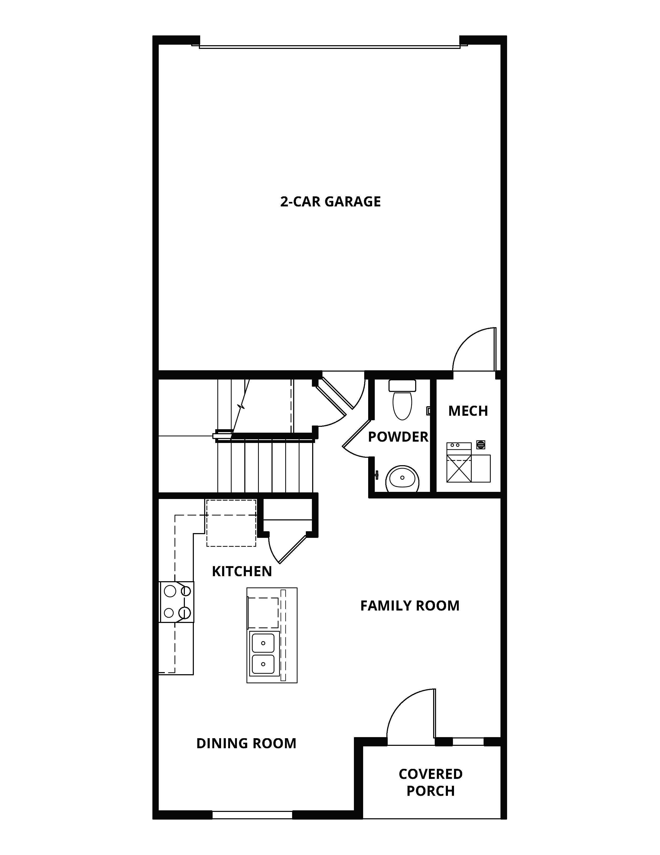 The first floor has the chef ready kitchen and spacious family room.