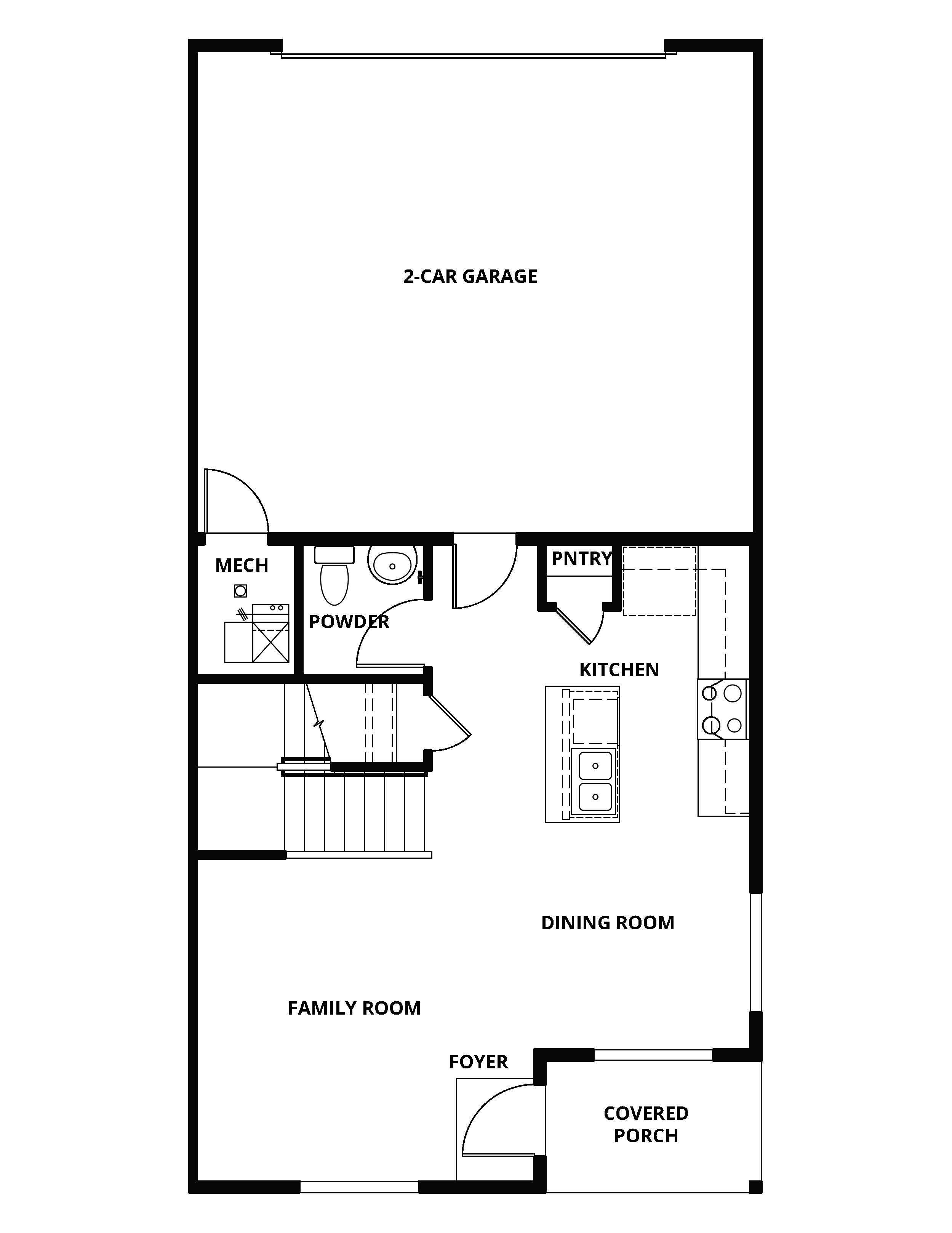 The first floor has a chef ready kitchen and a spacious family room.