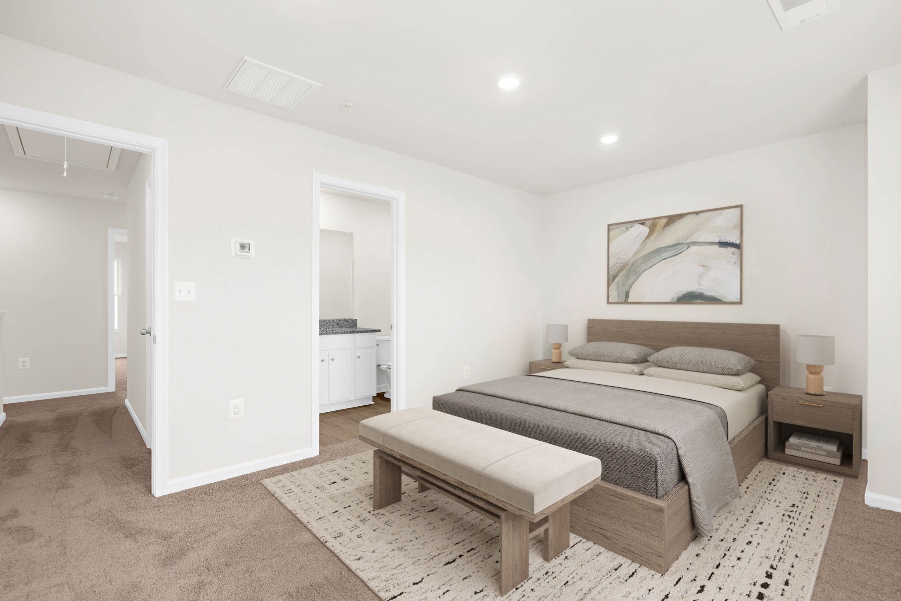 Virtually staged bedroom of the Canton