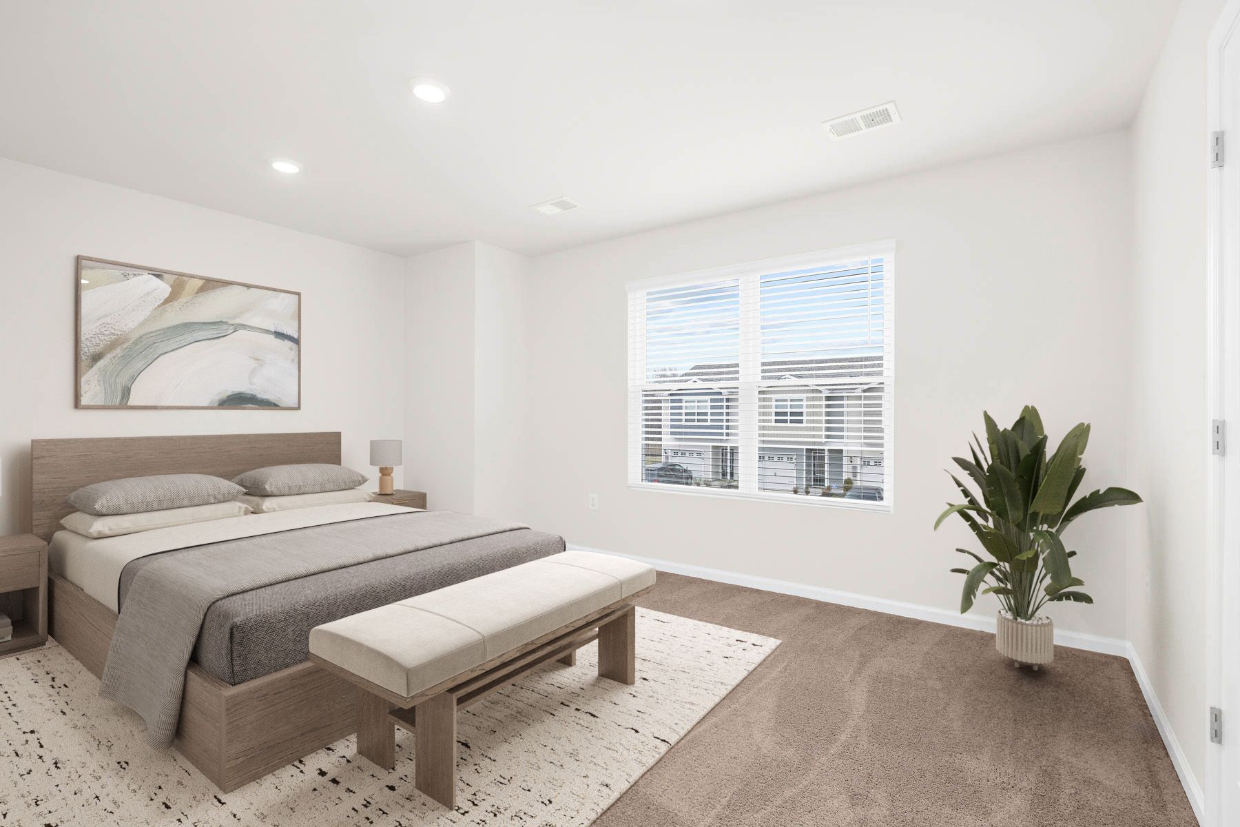 Virtually staged bedroom of the Canton