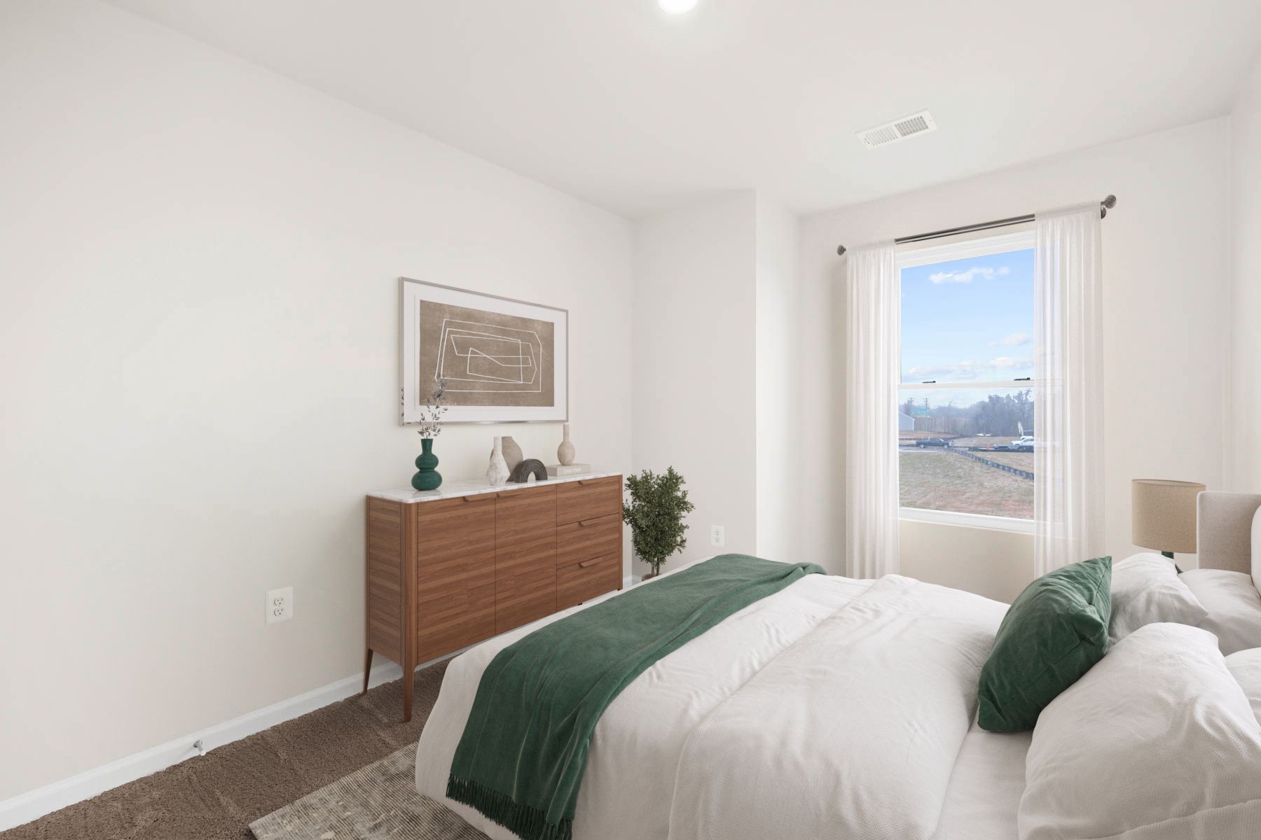 Virtually staged bedroom of the Canton