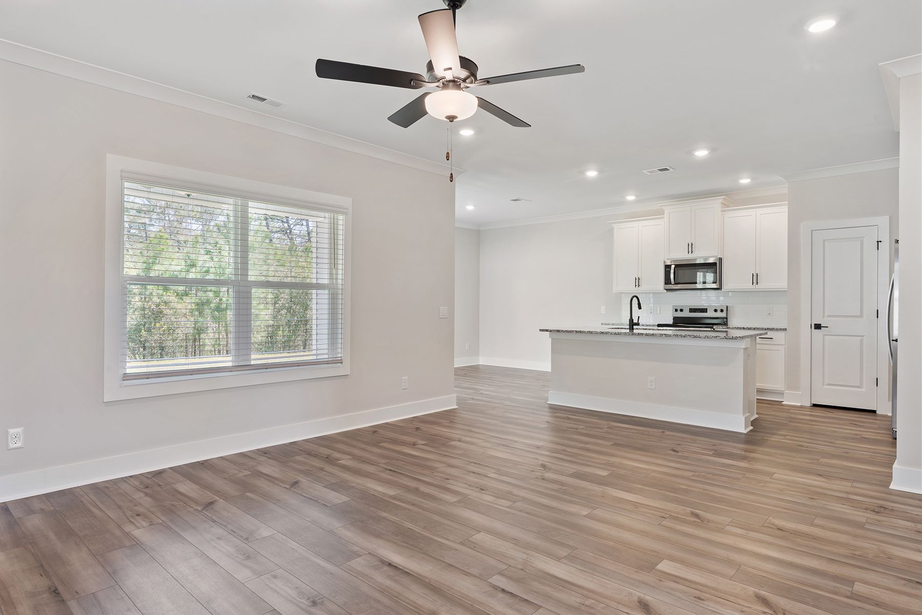 Open-concept floor plan