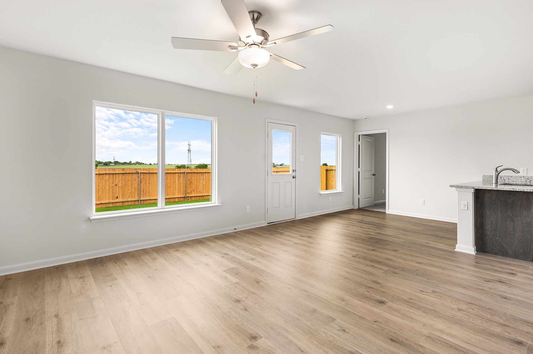 The dining room sits right off of the family room.