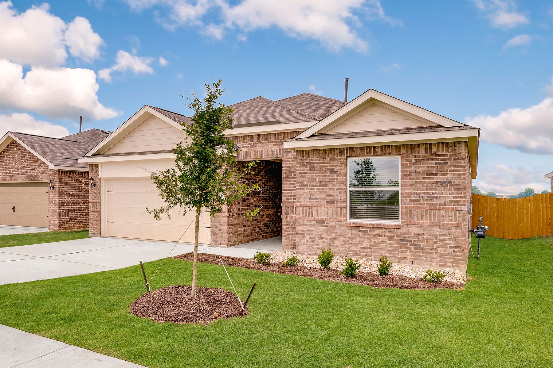 The Reed has an attached, two-car garage.