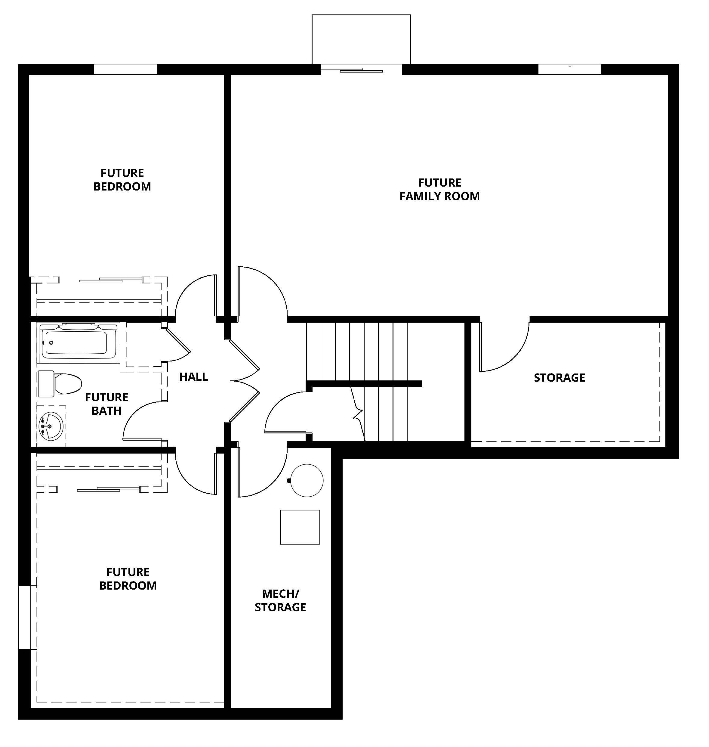 The Red Rock has unfinished basements on select lots.