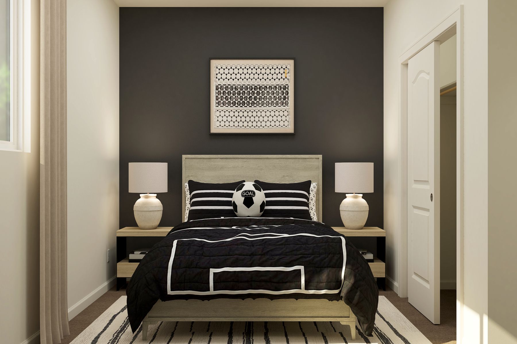 The secondary bedrooms are a great space for children's bedrooms.