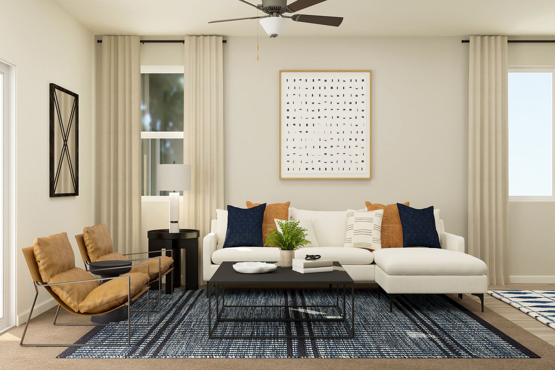The family room is a comfortable space to gather.