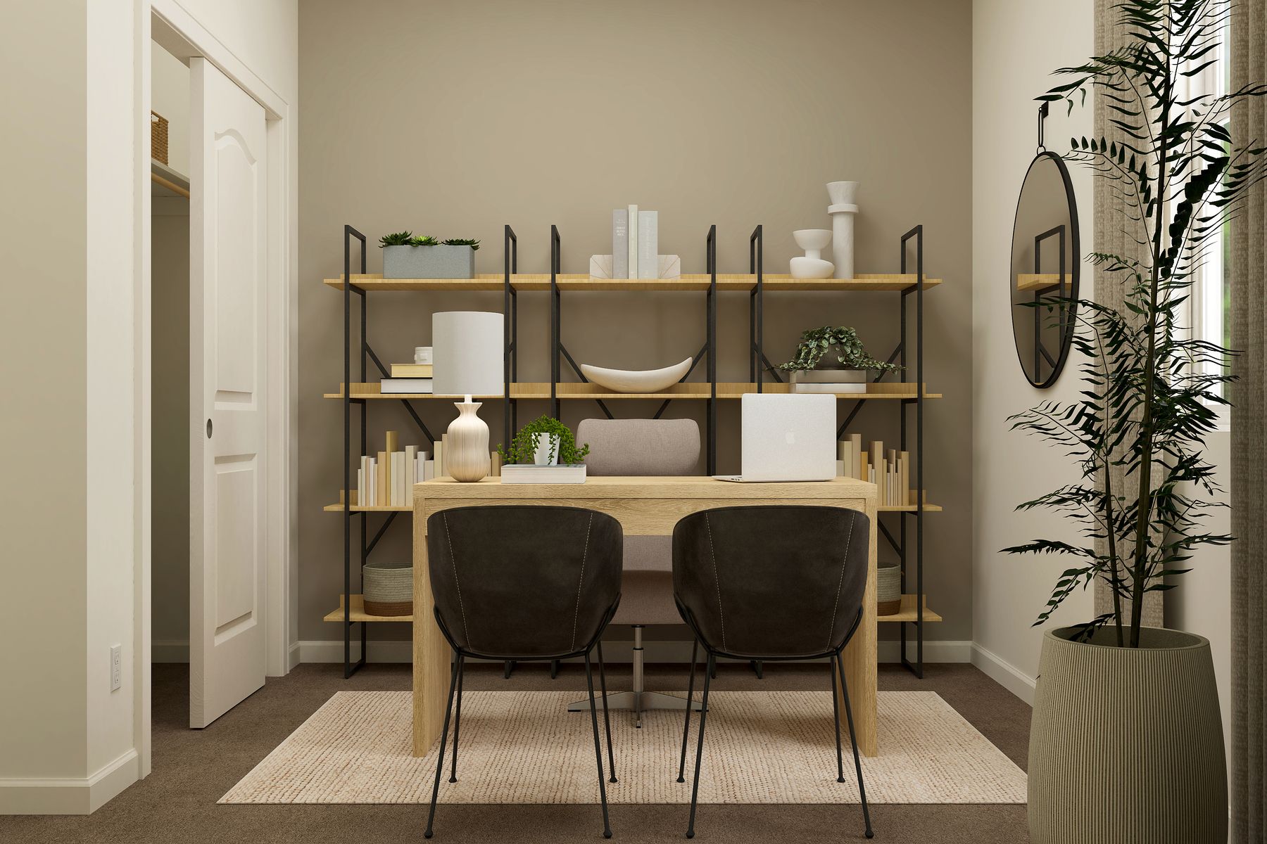 The secondary bedrooms are a great space for a study or office.