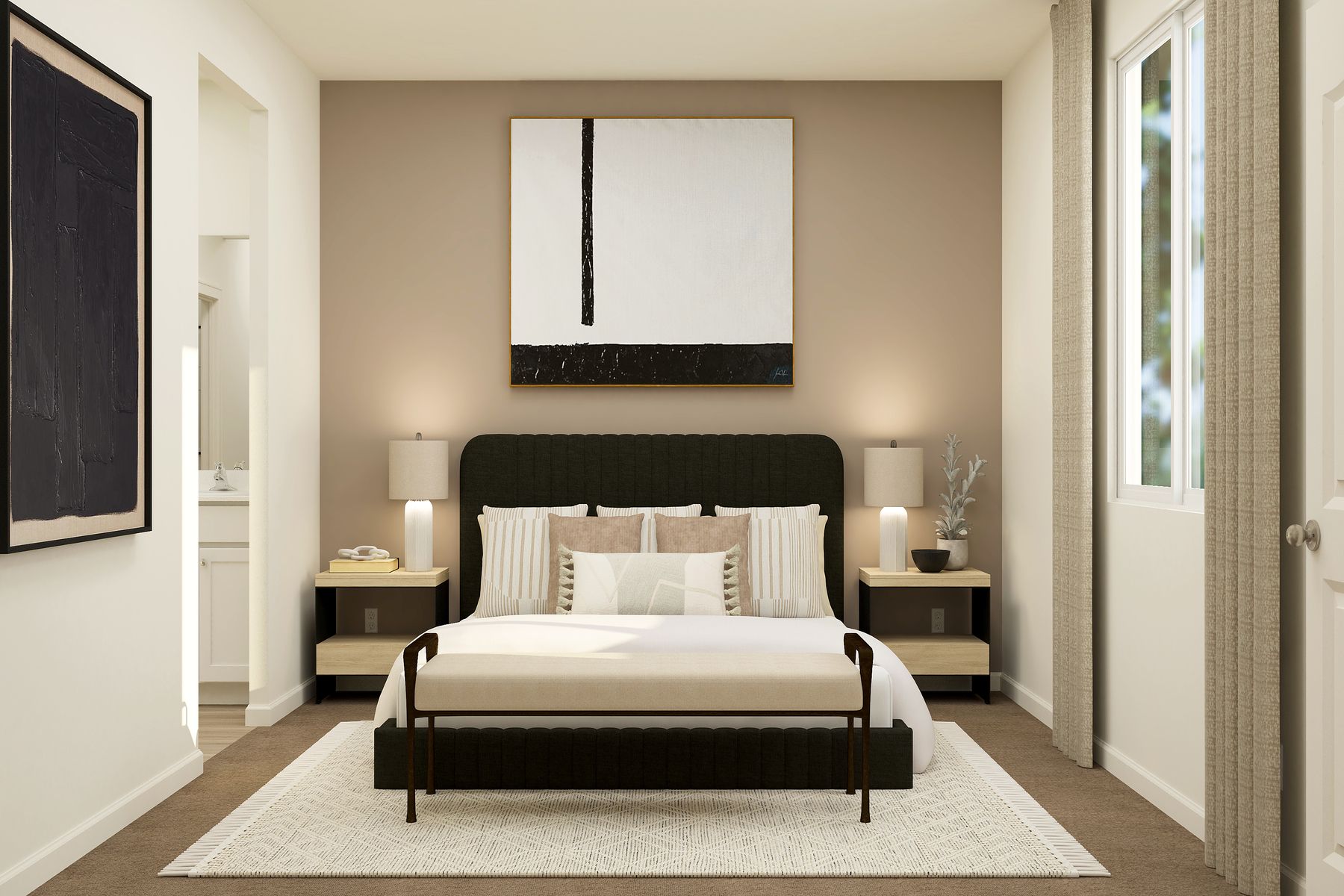 The master suite is a great space to relax.