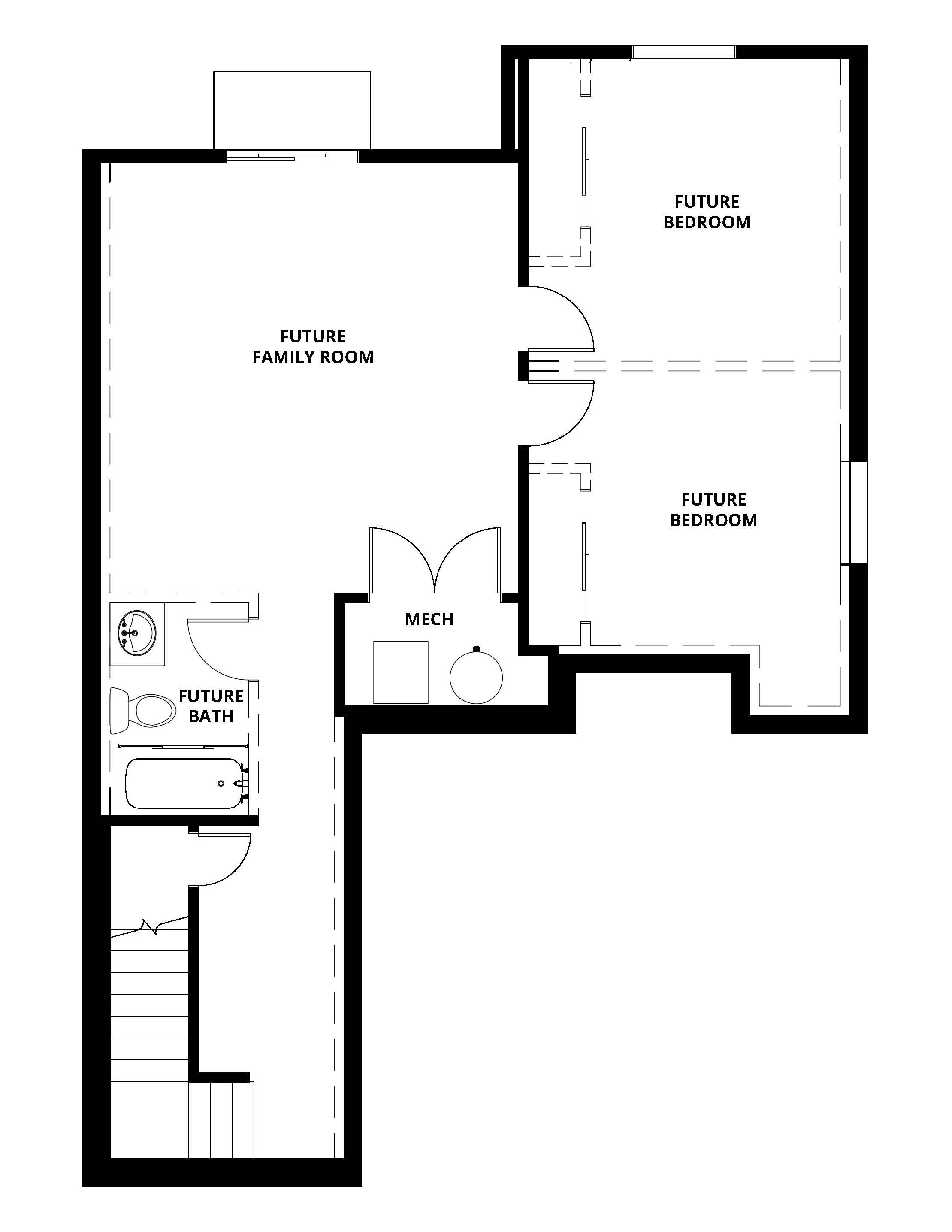 The Granite has unfinished basements on select lots.