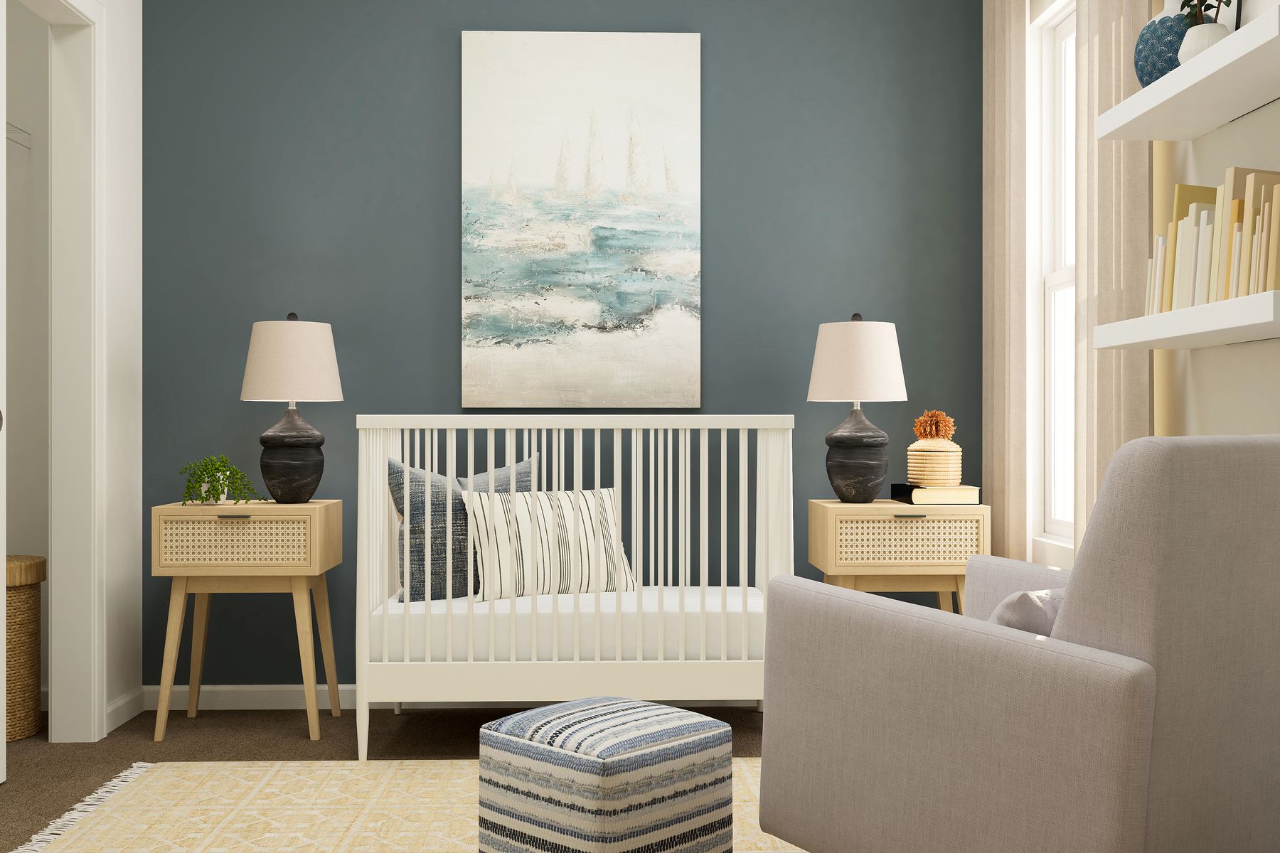 The secondary bedrooms are a great space for a nursery.