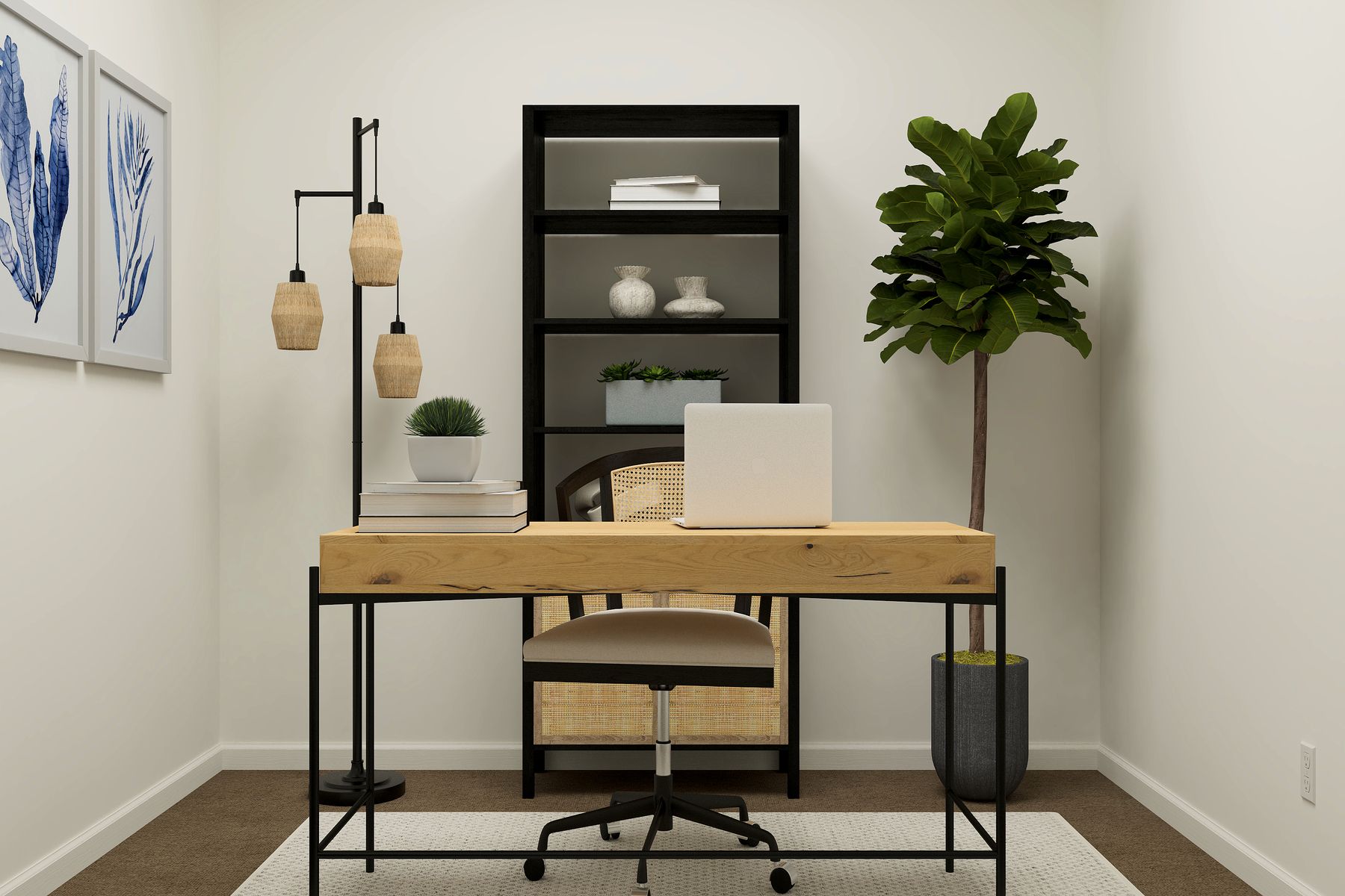 The secondary bedrooms are a great space for a study or office.