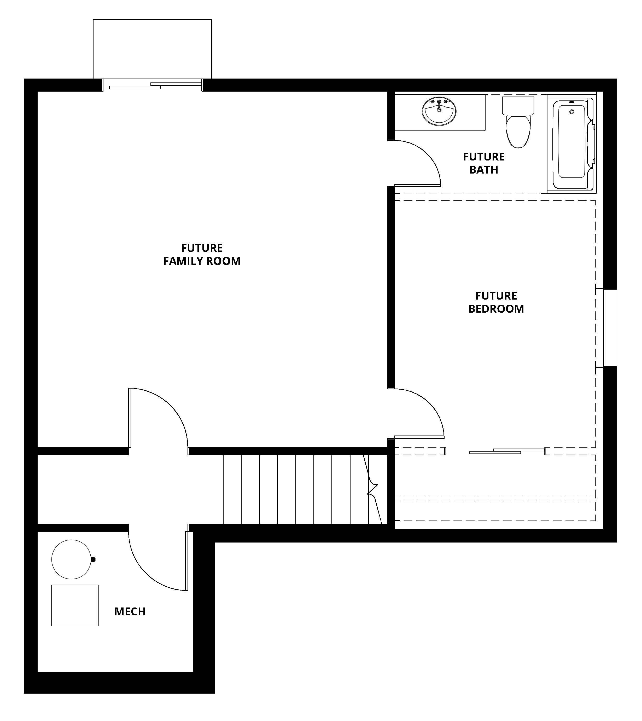 The Delano has unfinished basements on select lots.