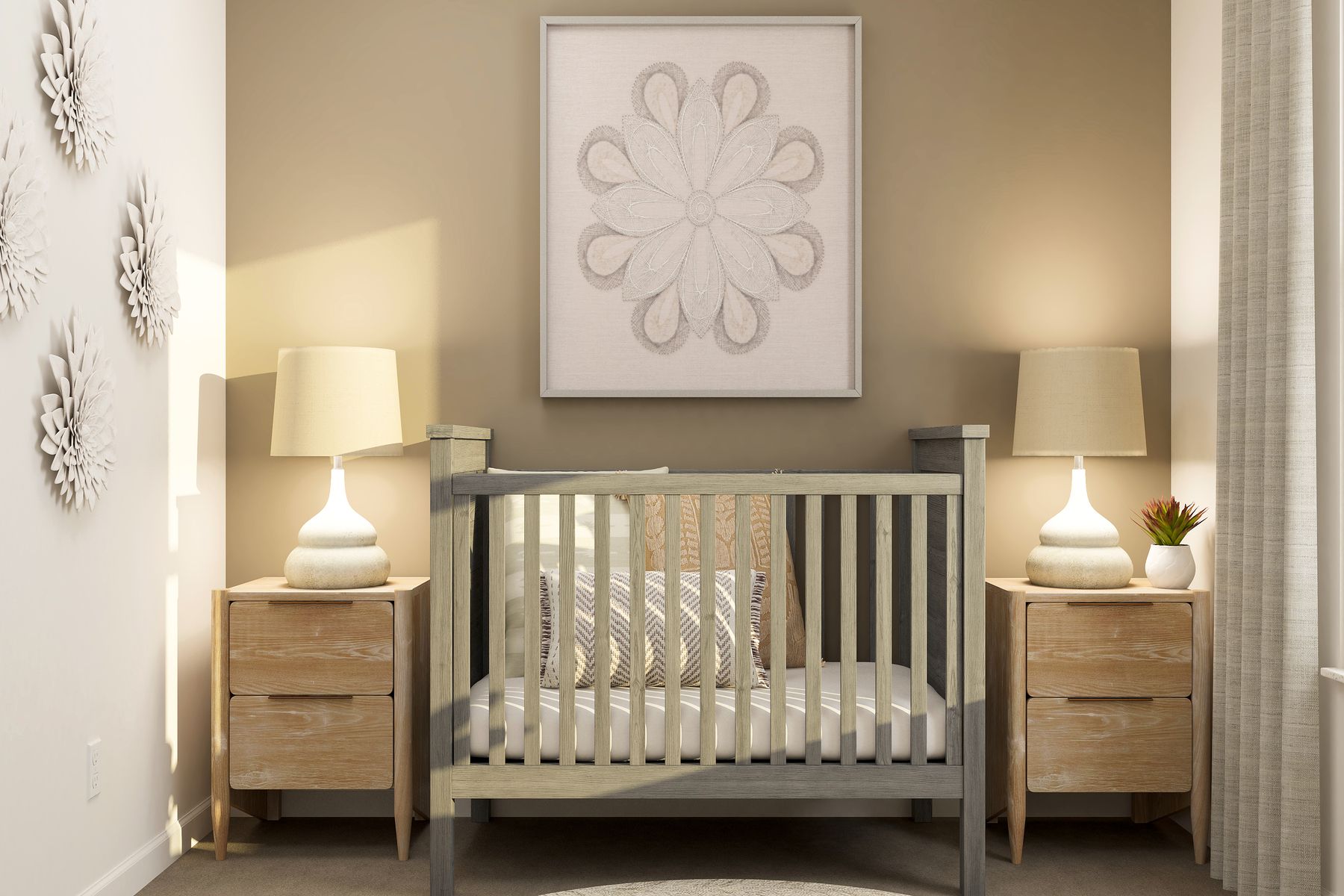 The secondary bedrooms are a great space for a nursery.