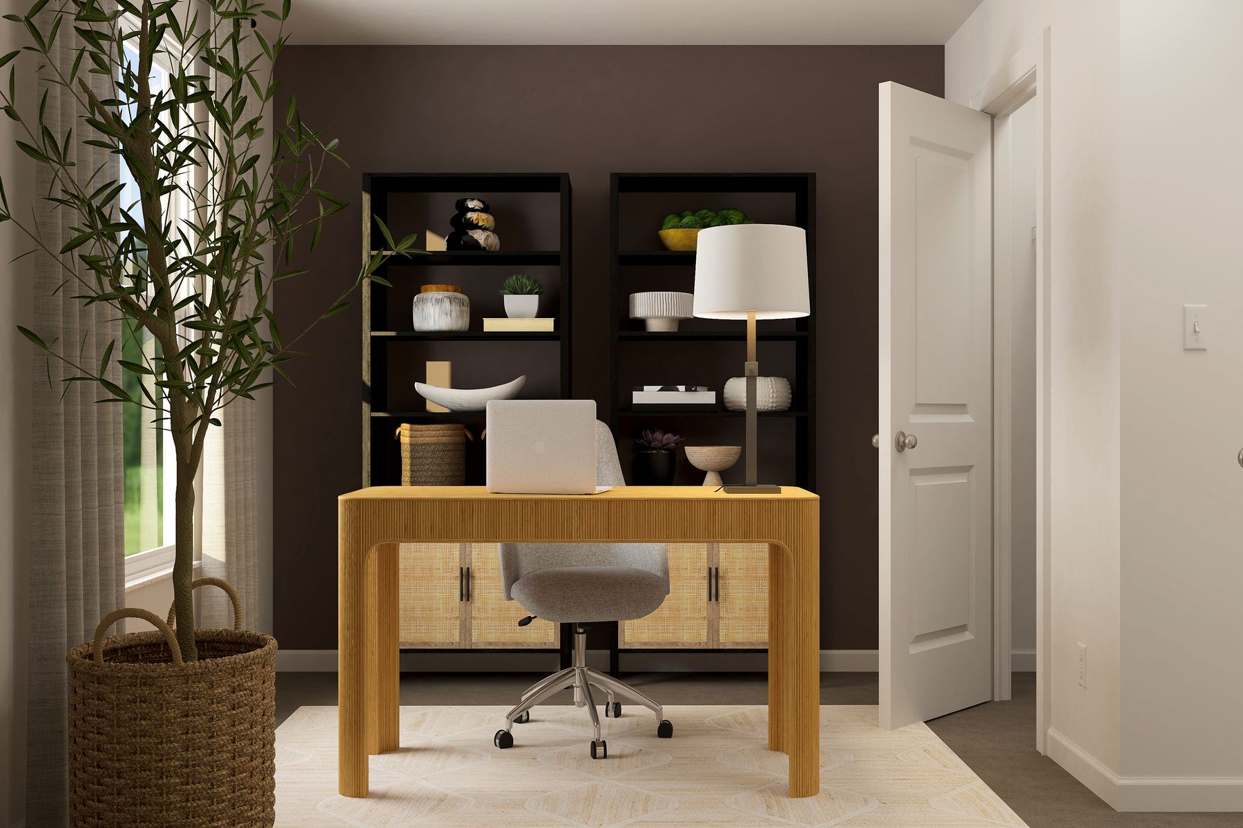 The secondary bedrooms are a great space for an office.