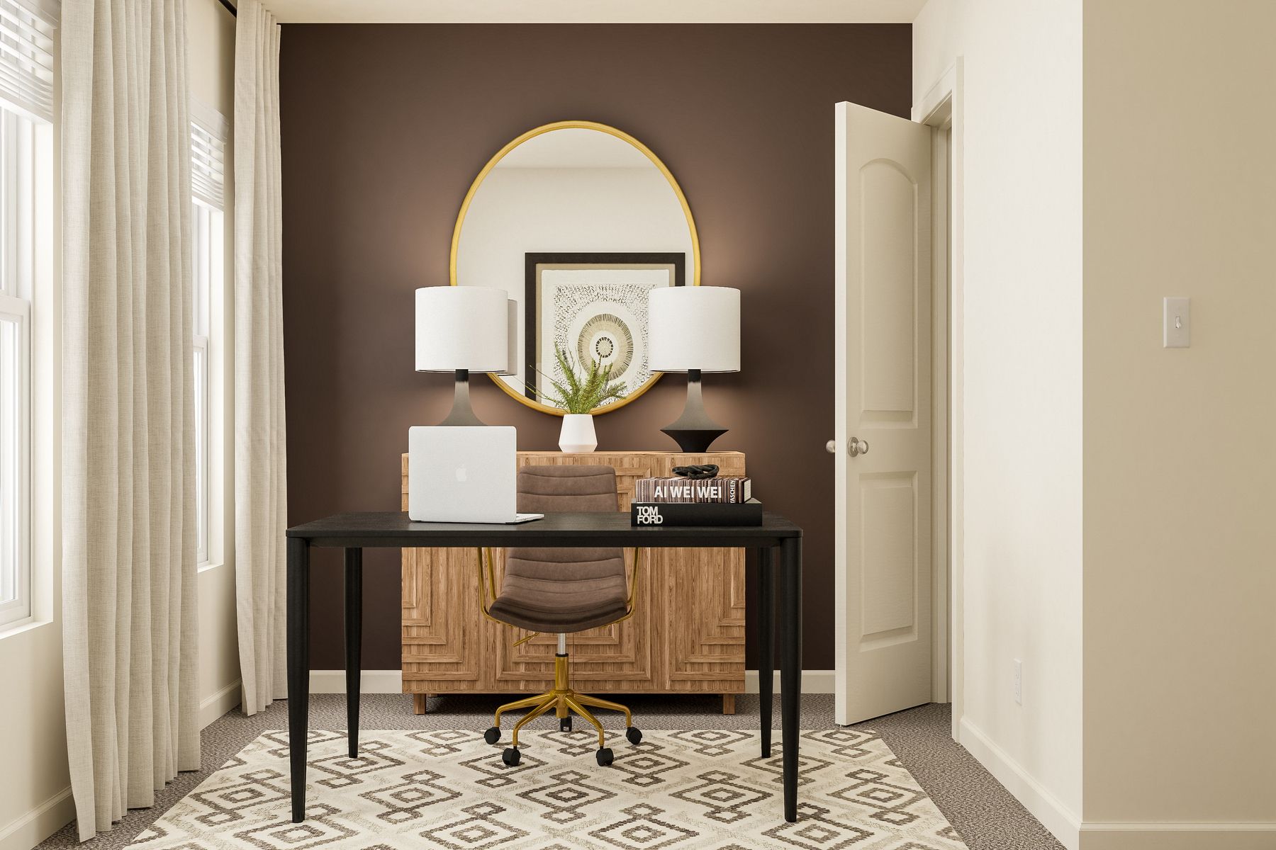 Spare rooms can be used as an office