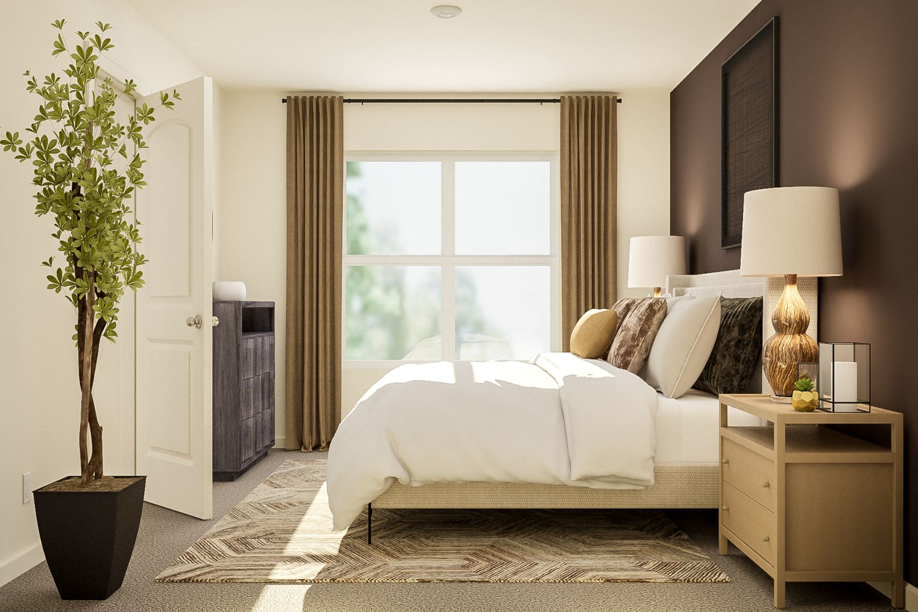 Windows let in lots of light to the bedrooms