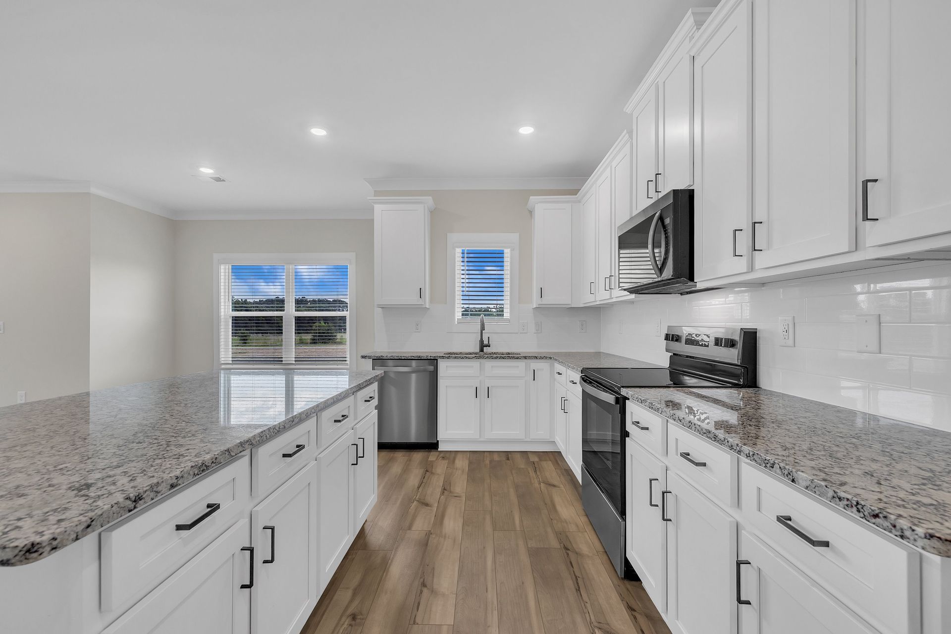 Angled-view of the kitchen. 