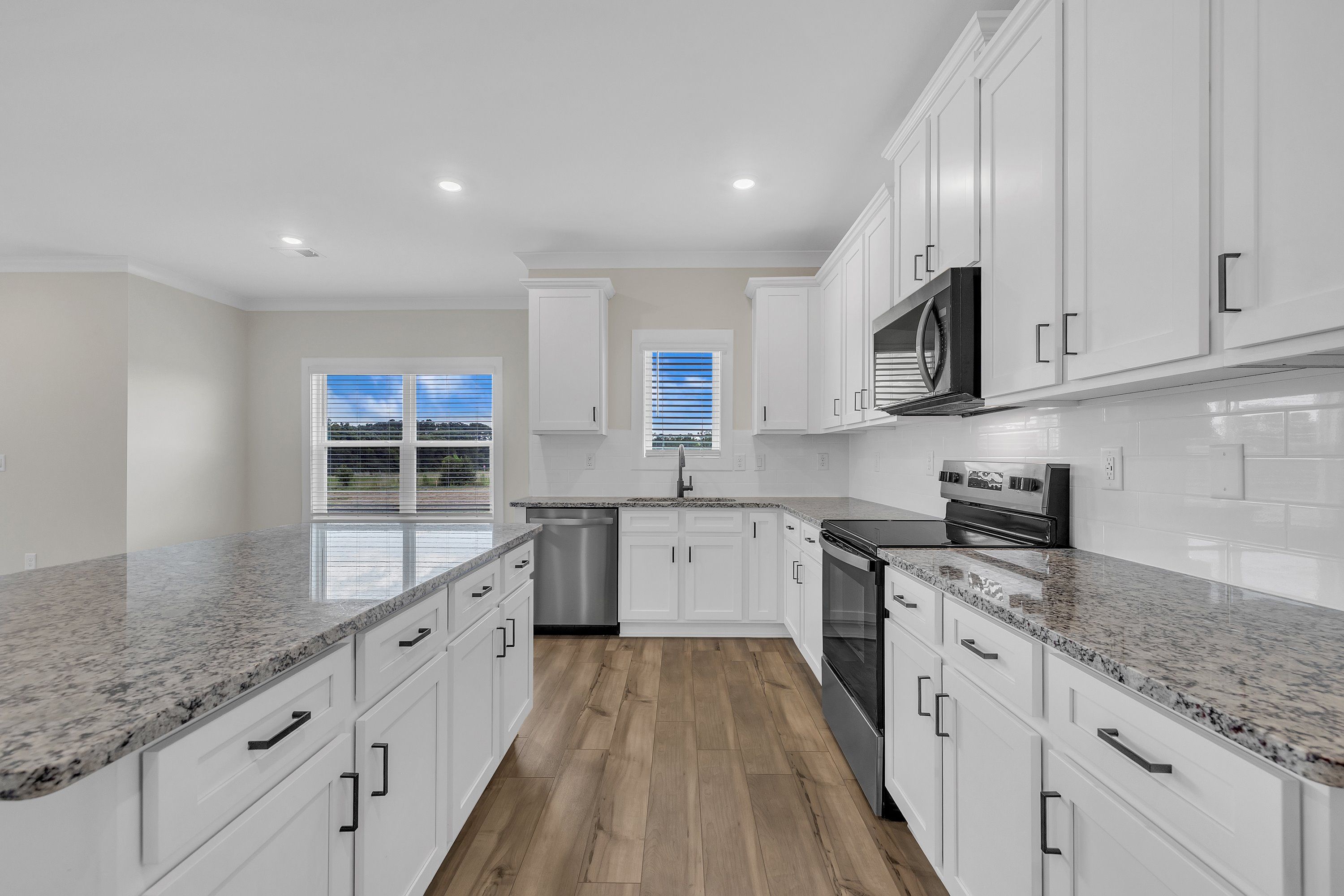 Angled-view of the kitchen. 