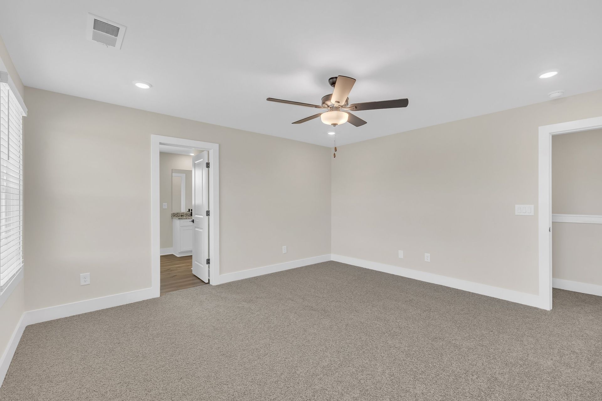 The secondary bedroom has lots of space. 